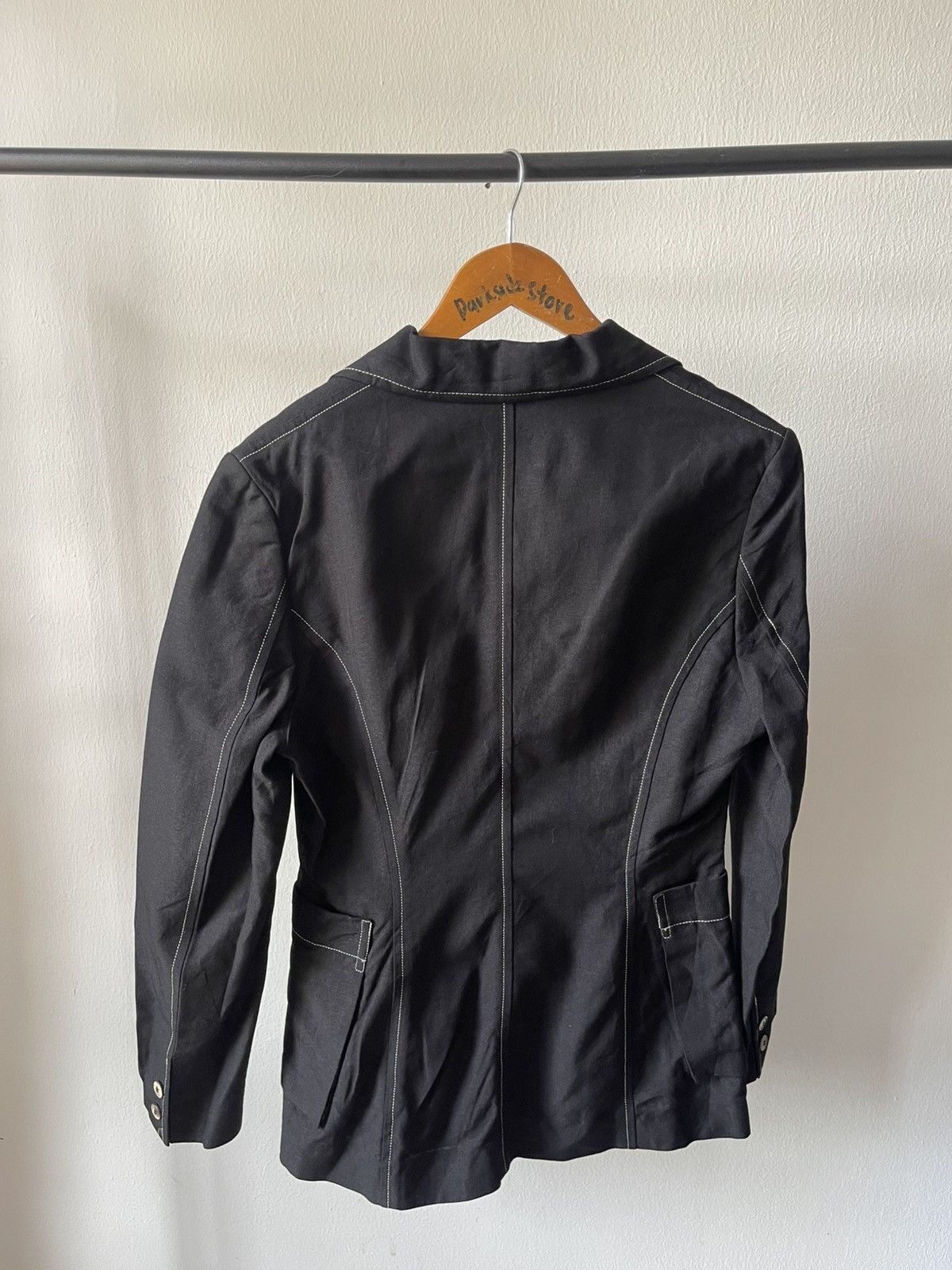 Issey Miyake 80s Issey Miyake Blazer White Stiching Size M / US 6-8 / IT 42-44 - 5 Thumbnail
