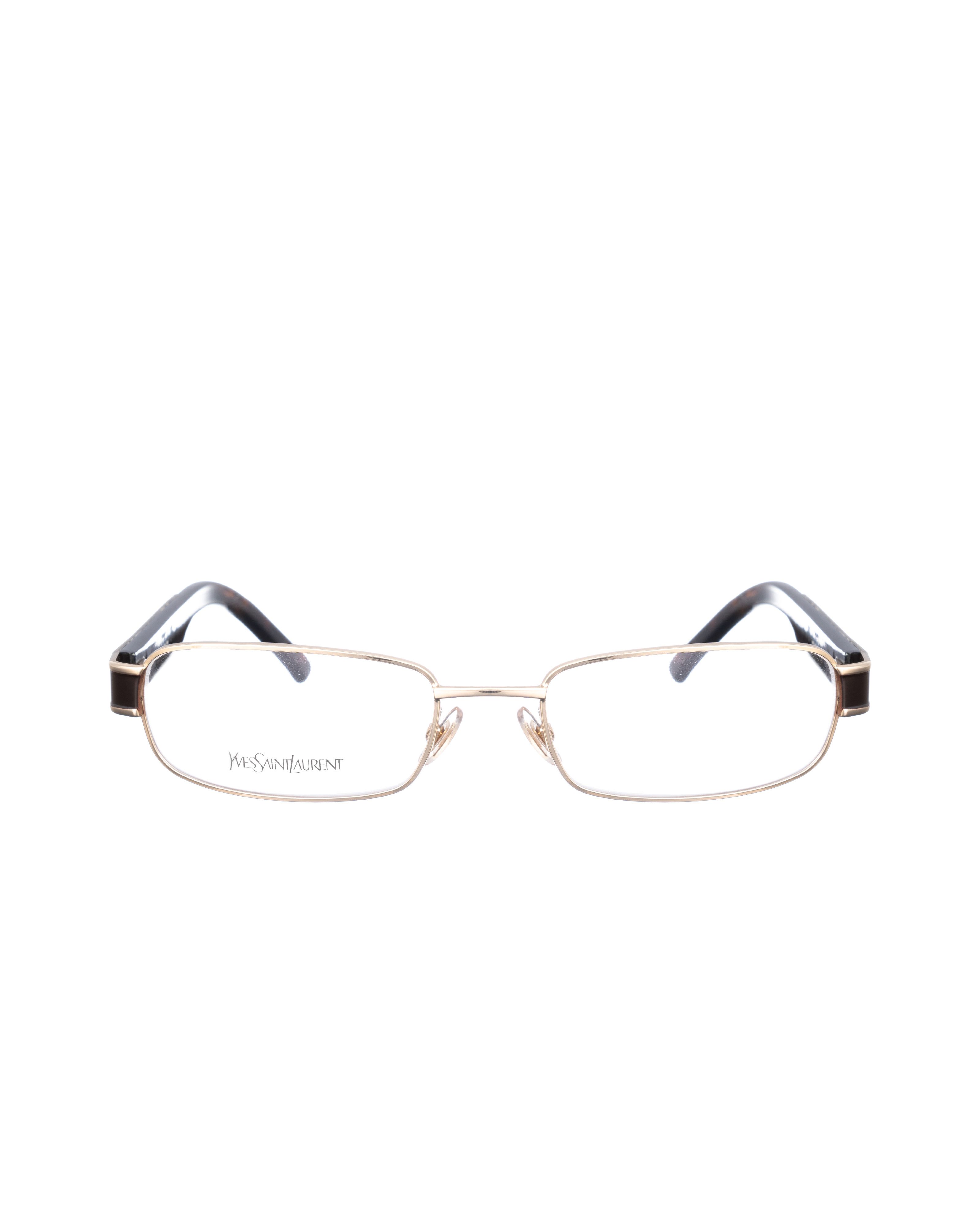 Yves Saint Laurent Yves Saint Laurent Havana Glasses with Gold Details & Logo Size ONE SIZE - 1 Thumbnail