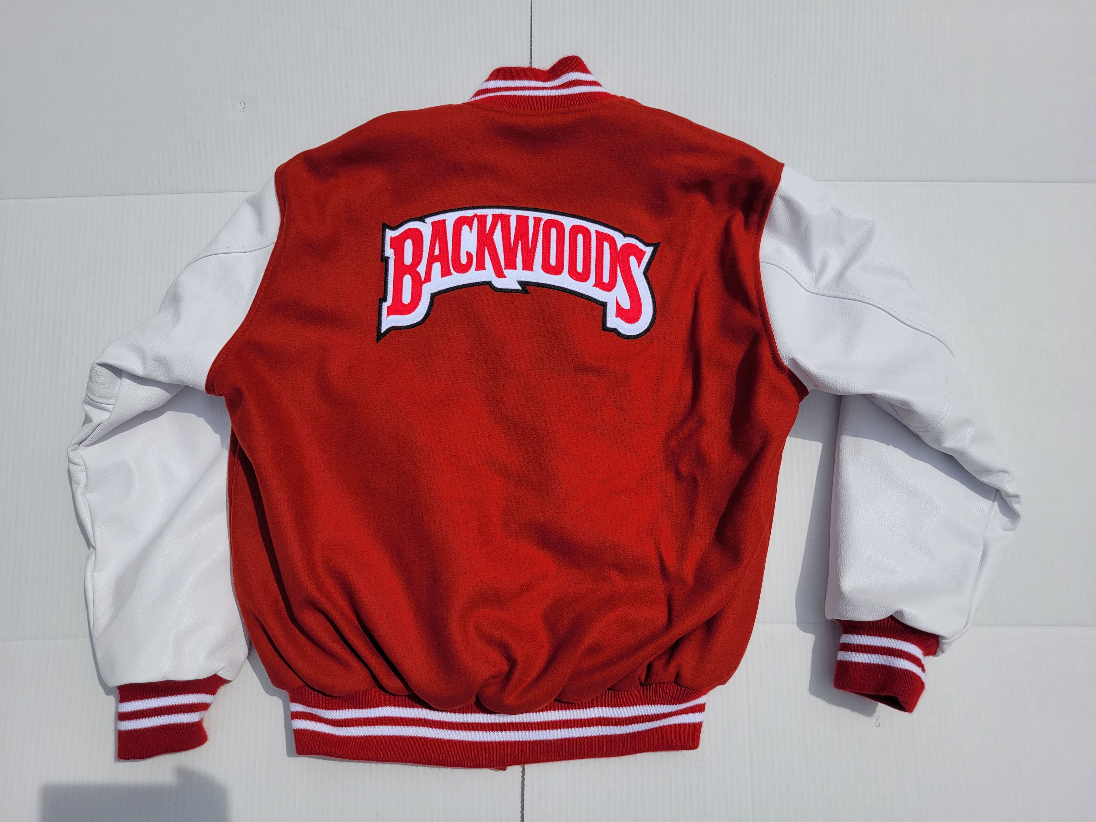 Vintage Backwoods Varsity Letterman Jacket Red & White RARE Size US M / EU 48-50 / 2 - 1 Thumbnail