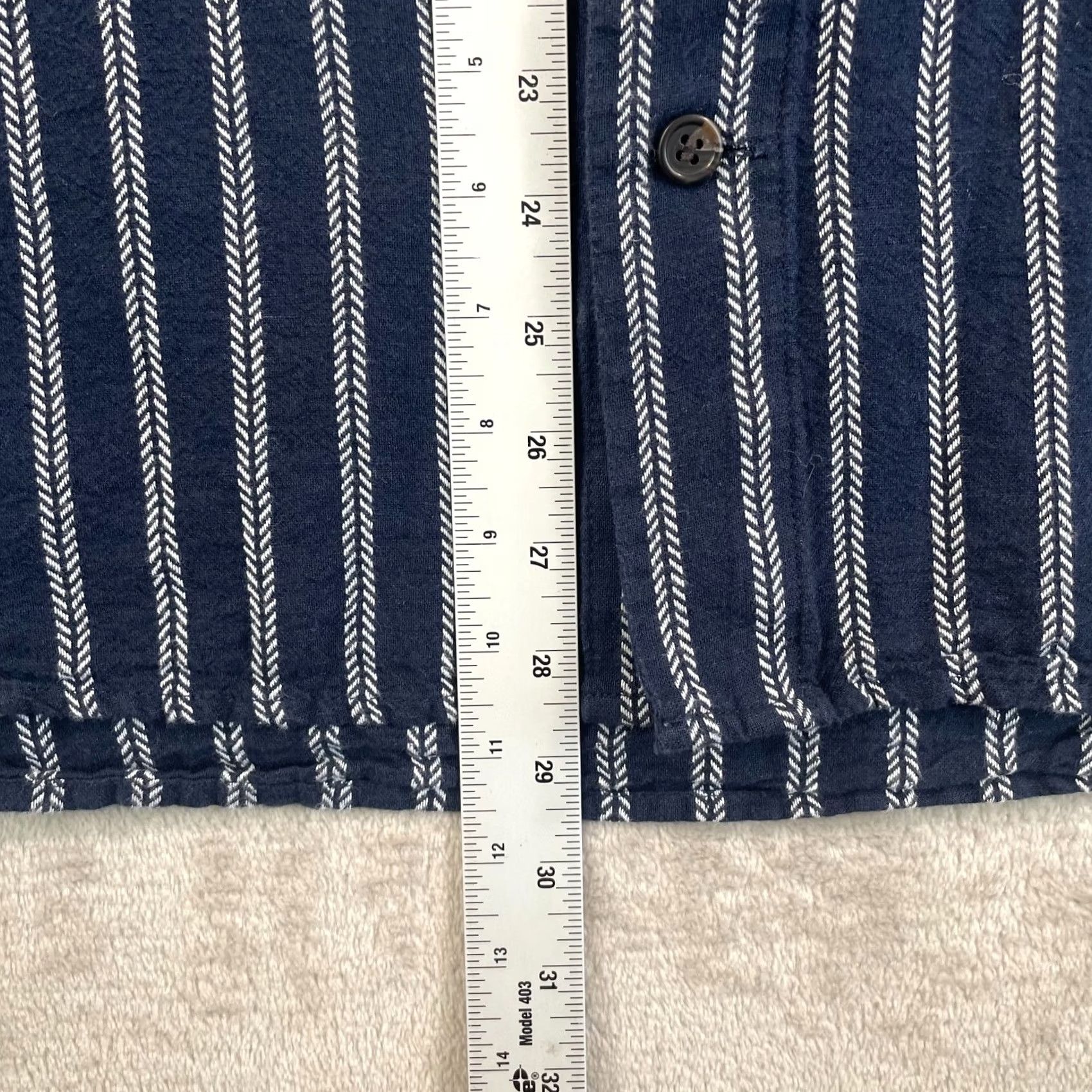 Banana Republic Banana Republic Camp Shirt Men XL Blue Striped Linen Blend Button-Up Casual Vacation Size US XL / EU 56 / 4 - 6 Thumbnail