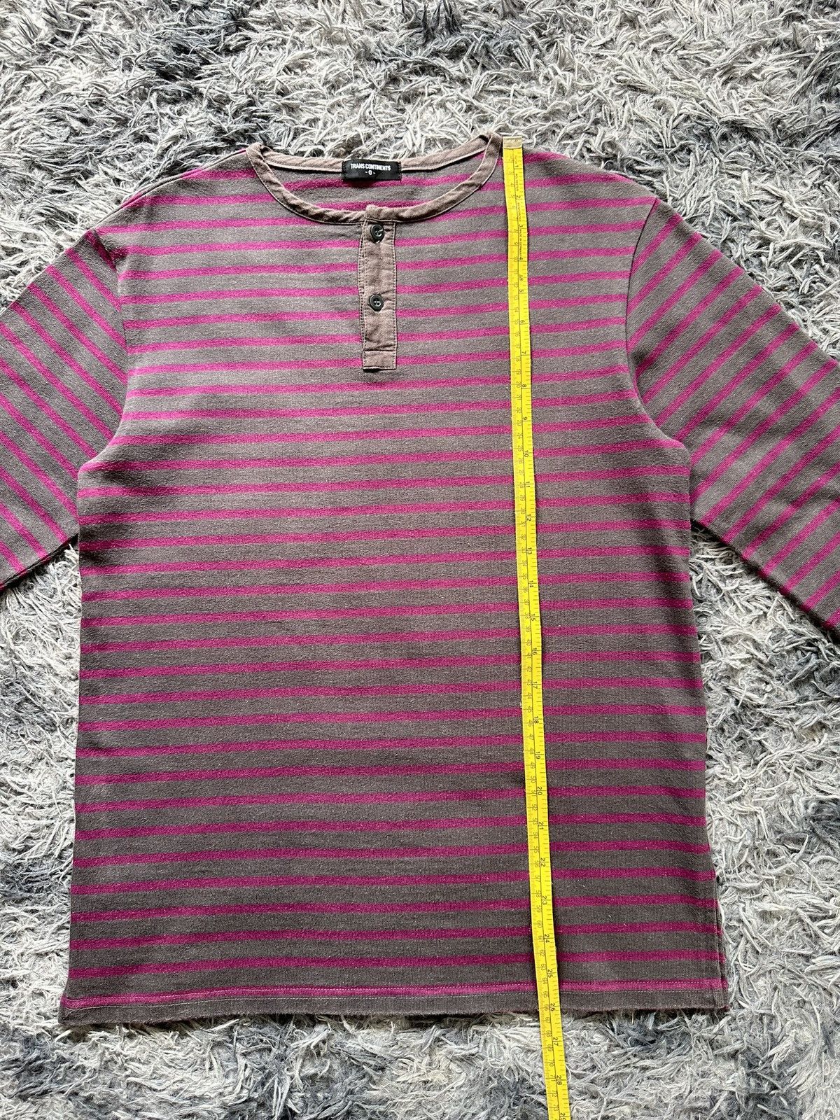 If Six Was Nine 00's Trans Continents - Striped Henley neck long sleeve Size US M / EU 48-50 / 2 - 10 Thumbnail