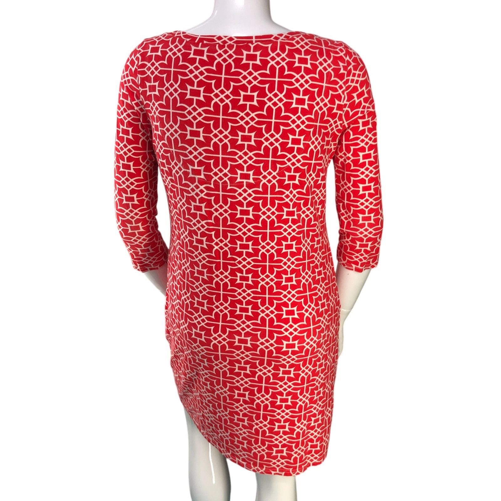 Gretchen Scott Gretchen Scott Size L Dress Shift Jersey Geometric Red Size L / US 10 / IT 46 - 7 Thumbnail
