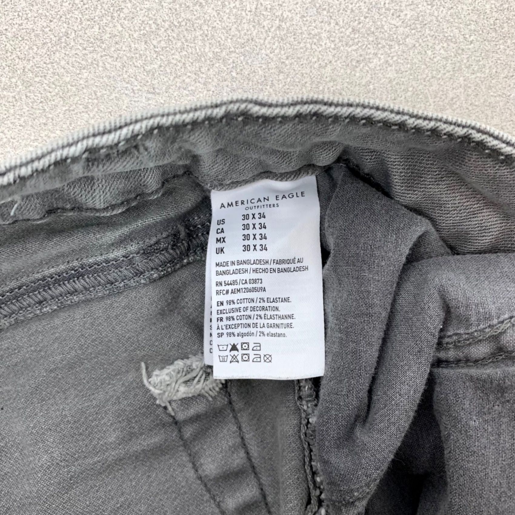 Vintage American Eagle Slim Jeans - Grey 30x34 Fit Size US 30 / EU 46 - 4 Thumbnail
