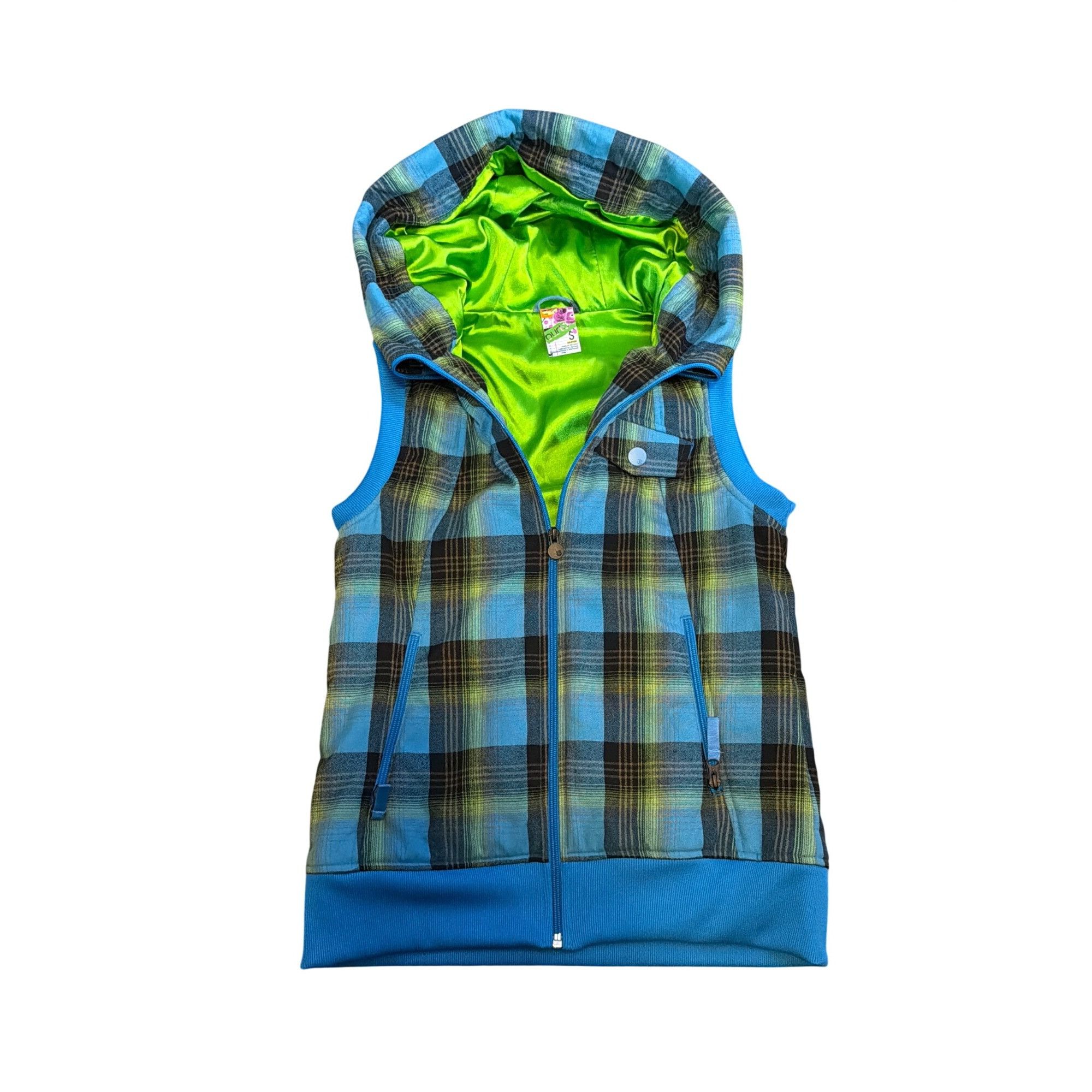 Burton Burton Dryride Vest Women’s S Blue Green Plaid Zip Up Hoodie Size S / US 4 / IT 40 - 9 Thumbnail