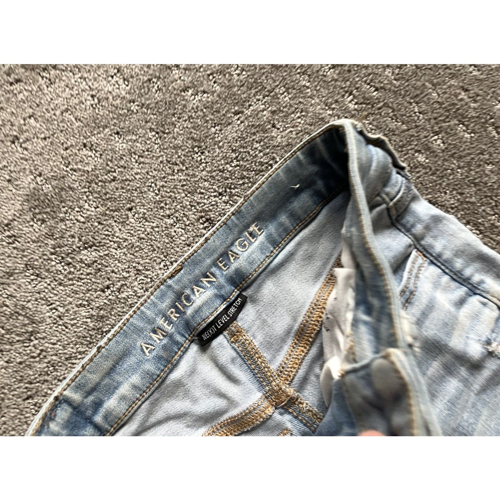 American Eagle Outfitters American Eagle Outfitters Jegging Crop Womens 2 High Rise Skinny Dark Blue Distressed Jeans Girls Size 26" / US 2 / IT 38 - 5 Thumbnail