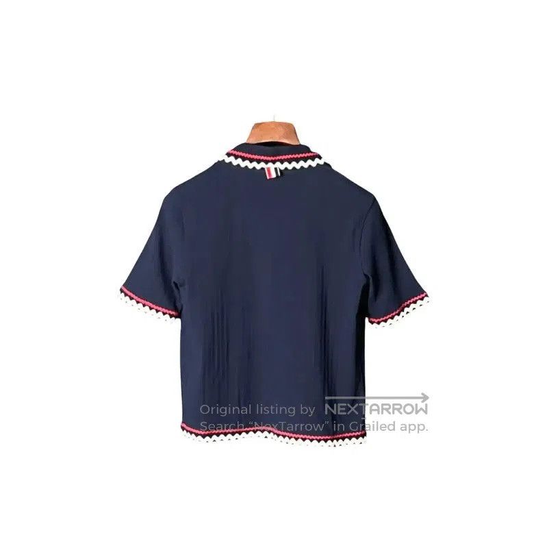 Thom Browne Thom Browne Women's Short Sleeve Blue Cardigan . Size L / US 10 / IT 46 - 2 Thumbnail