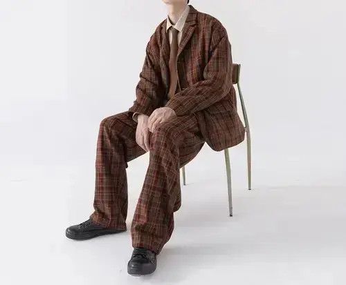 Jean 20AW Indigo Union Japan Red Green Checked Beaver Pants Size US 32 / EU 48 - 4 Thumbnail