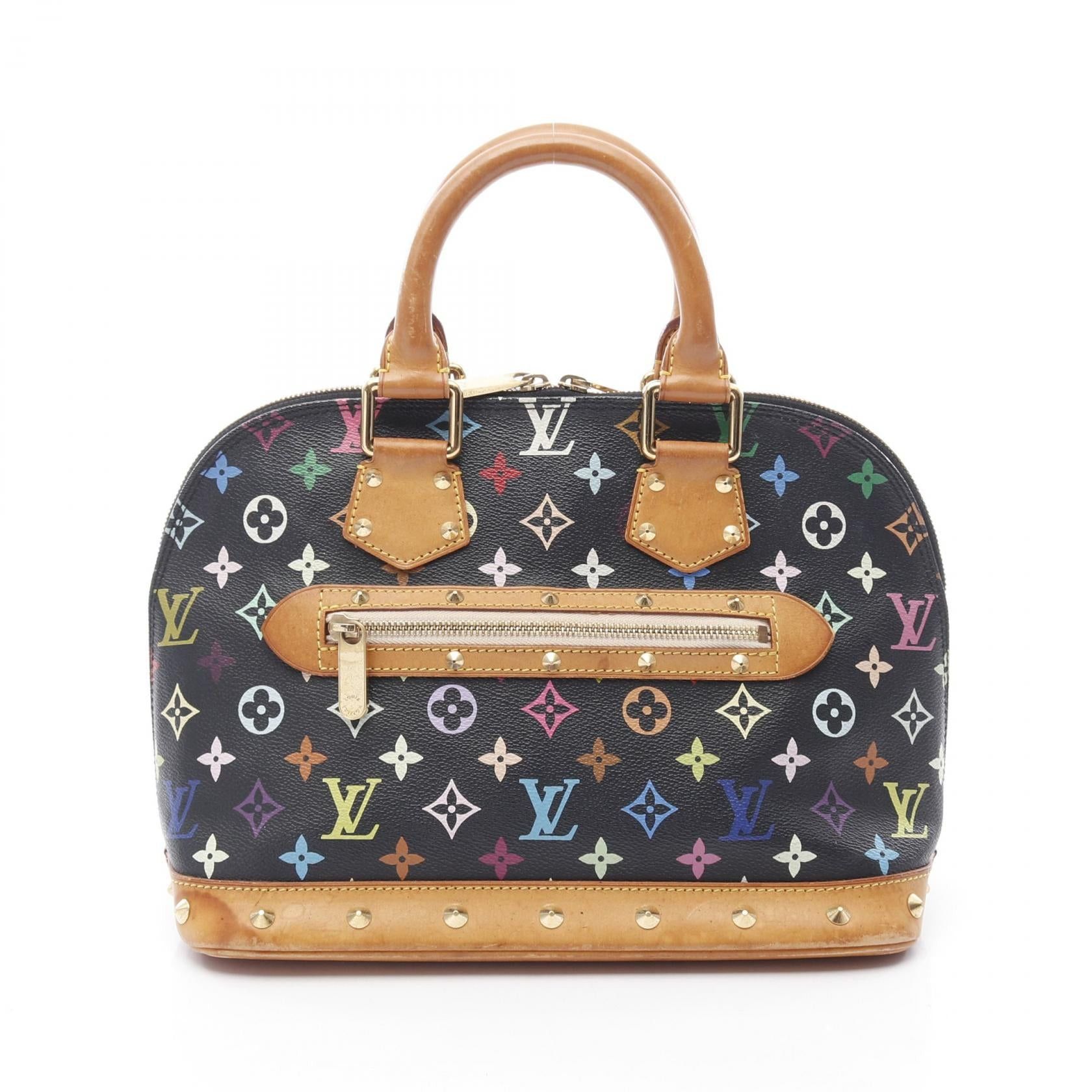 Louis Vuitton Louis Vuitton Alma Monogram Multicolor Noir Handbag Leather Black Size ONE SIZE - 1 Thumbnail