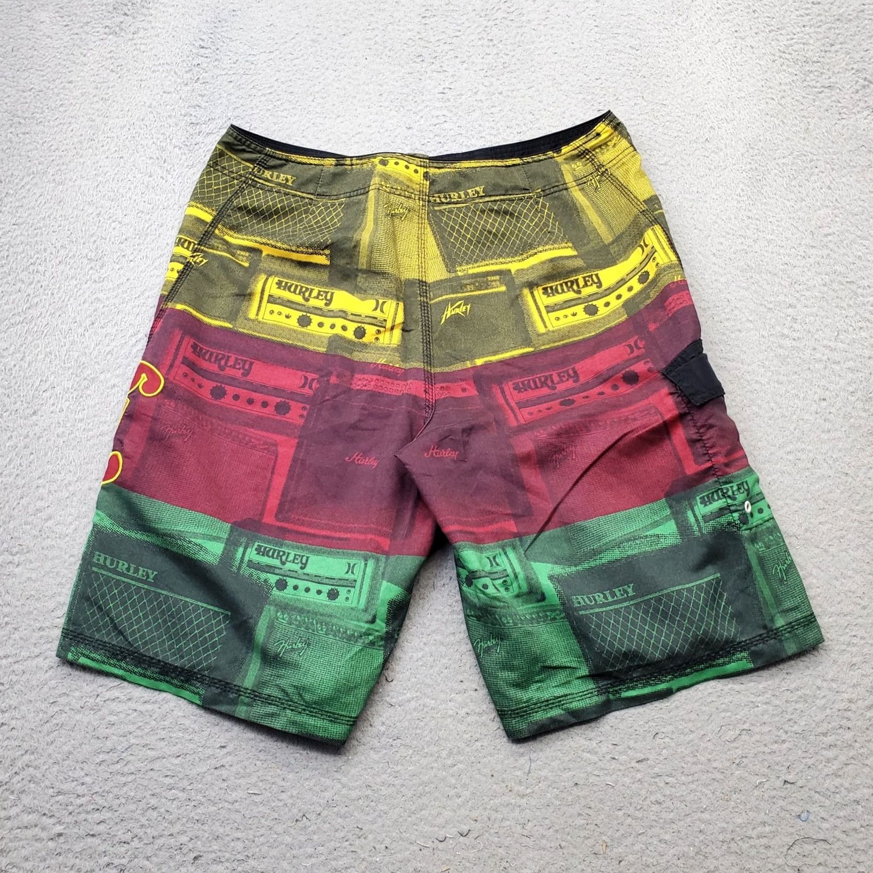 Hurley Hurley Board Shorts Mens XL Geometric Embroidered Logo Drawstring Size US 36 / EU 52 - 2 Thumbnail