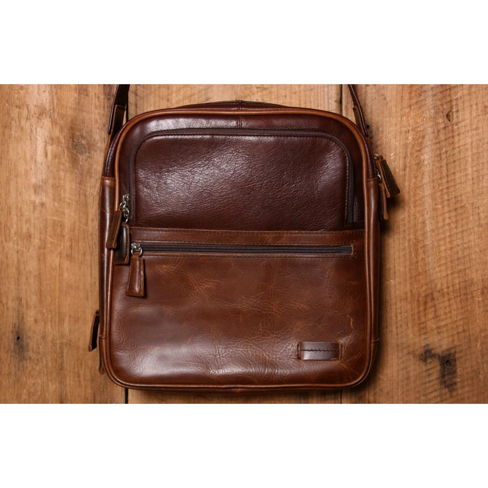 Vintage OSGOODE MARLEY Calvin Crossbody Traveler Leather RFID Brown Bag Mens Small Travel Organizer Zip Size ONE SIZE - 2 Thumbnail
