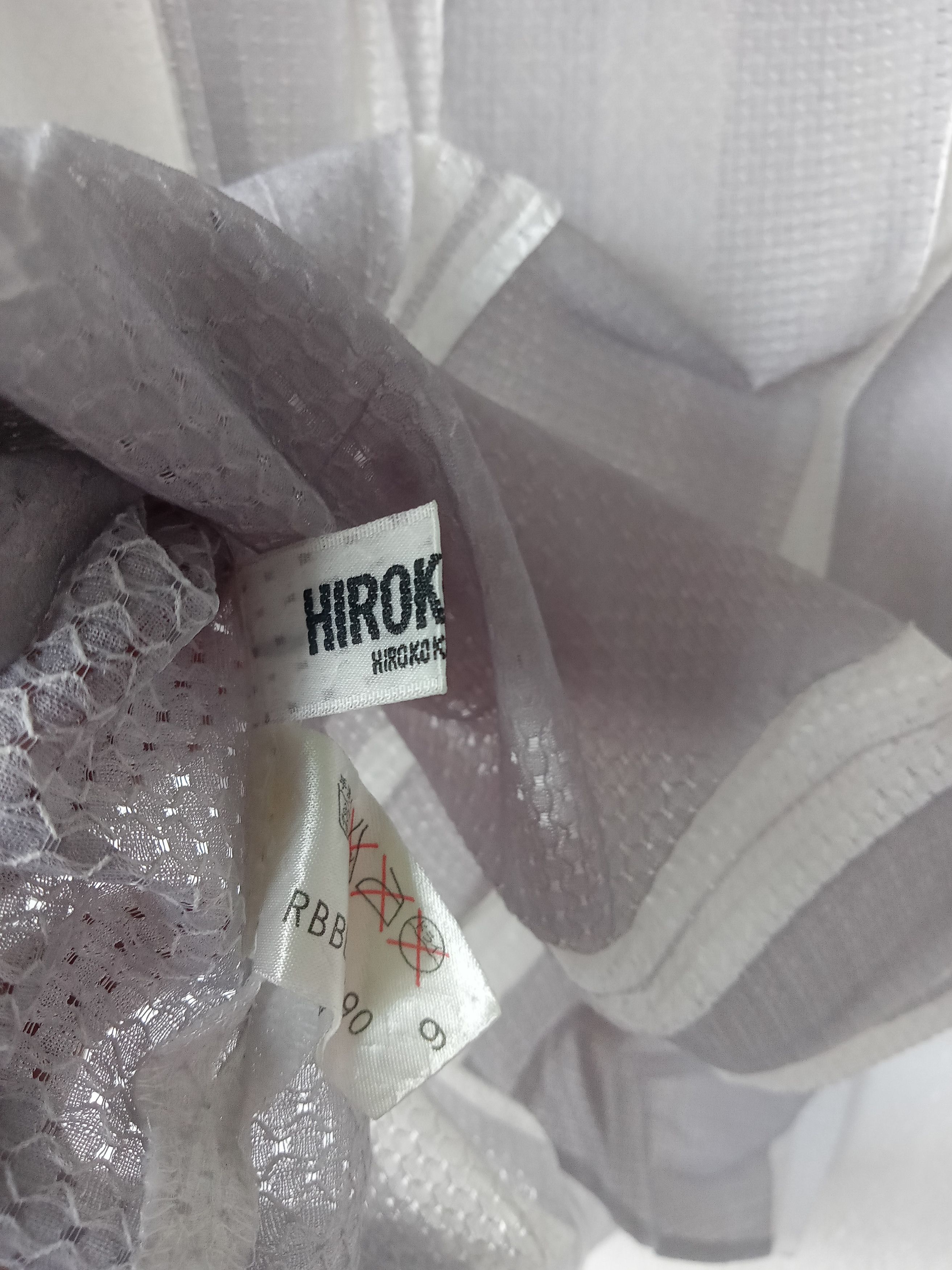 Designer Hiroko Bis Pleated Shadow Trompe Loeil Mesh Shirt Size M / US 6-8 / IT 42-44 - 8 Thumbnail