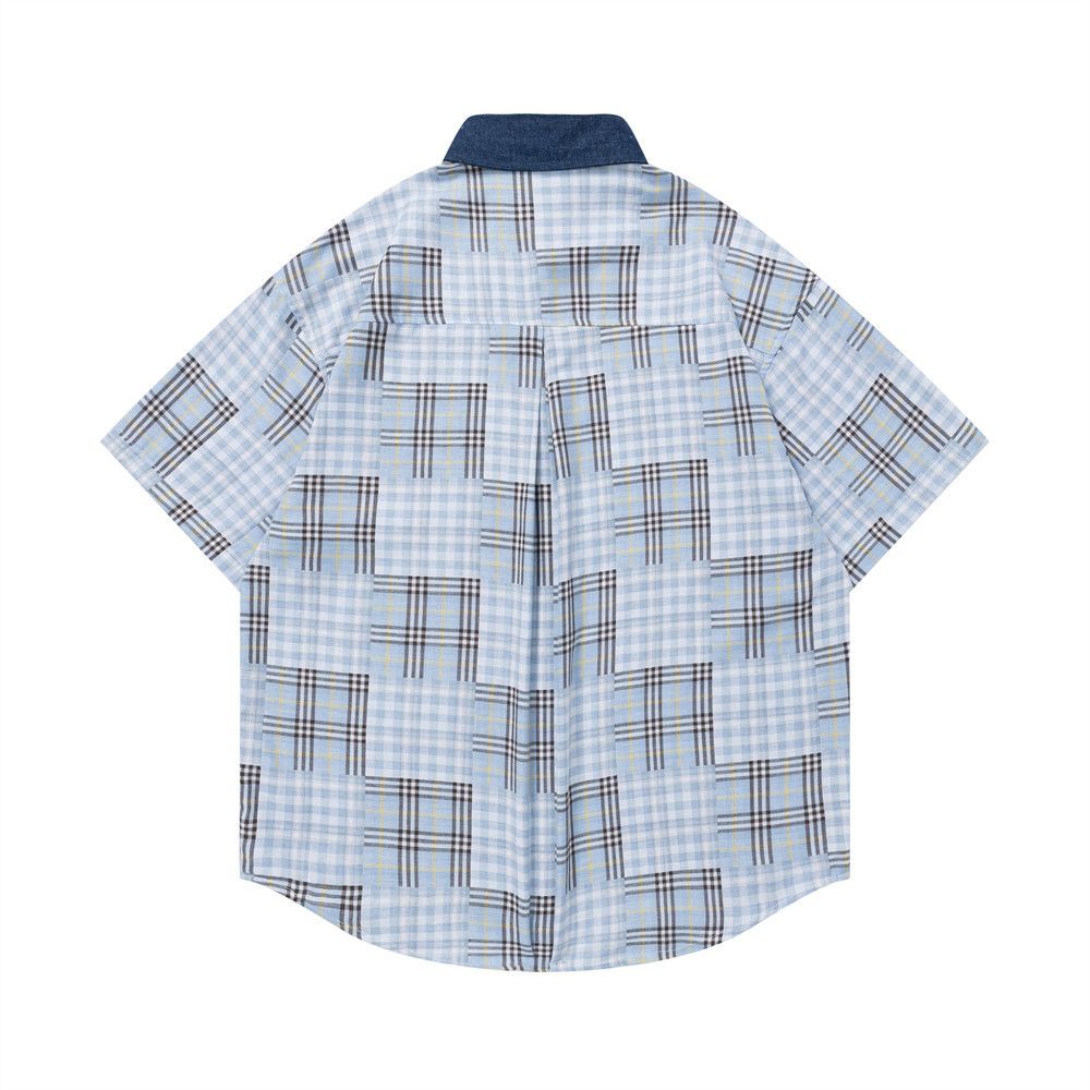 Vintage Men's Hip-Hop Style Plaid Shirt with Cartoon Puppy Design Size US M / EU 48-50 / 2 - 2 Thumbnail