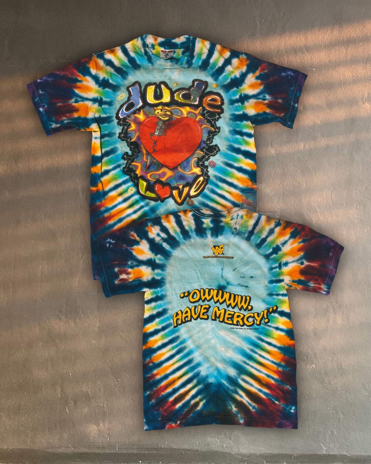 WWF 1997 RARE vintage DUDE LOVE ❤️‍🔥 MANKIND wrestling tee tie-dye Size US M / EU 48-50 / 2 - 1 Thumbnail