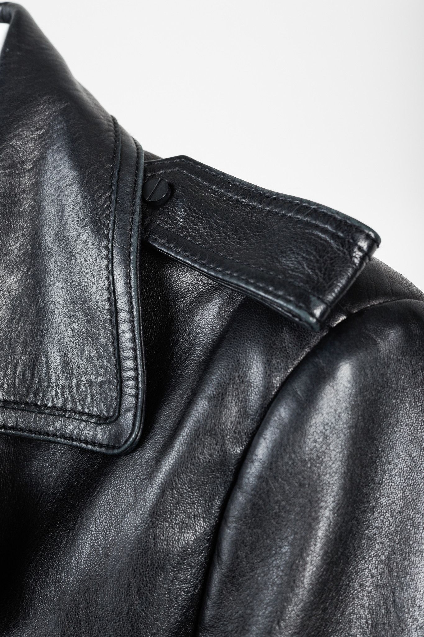 Acne Studios Balenciaga Black Lambskin-Leather Moto Jacket Size M / US 6-8 / IT 42-44 - 6 Thumbnail