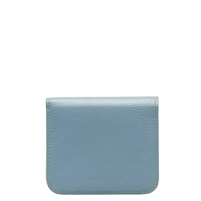 image of Balenciaga Leather Bifold Wallet in Blue, Women's