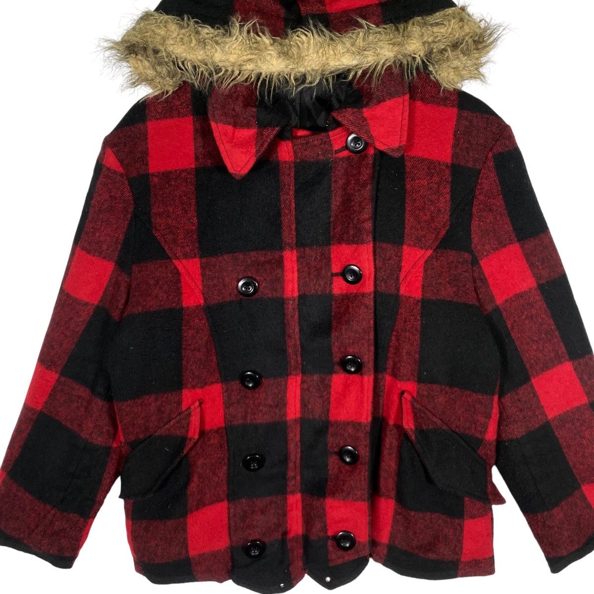 If Six Was Nine × Le Grande Bleu (L.G.B.) × PPFM Vintage Ppfm Plaid Checked Faux Fur Size US L / EU 52-54 / 3 - 4 Thumbnail