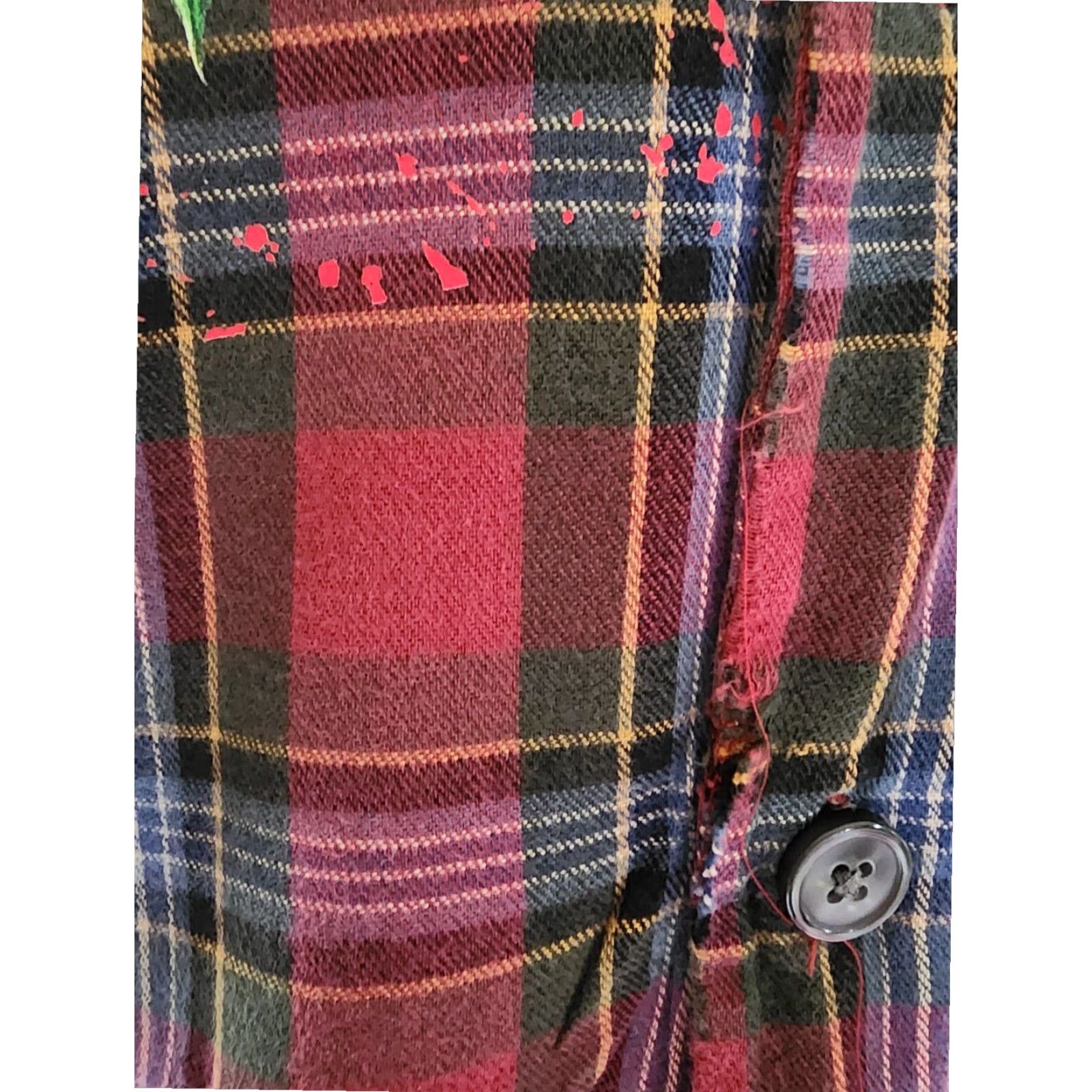 Vintage VINTAGE L.L.Bean Upcycled Flannel Shirt Halloween Skeleton Crown Heart Graphic Print Red Long Sleeve Mens Size US M / EU 48-50 / 2 - 6 Thumbnail