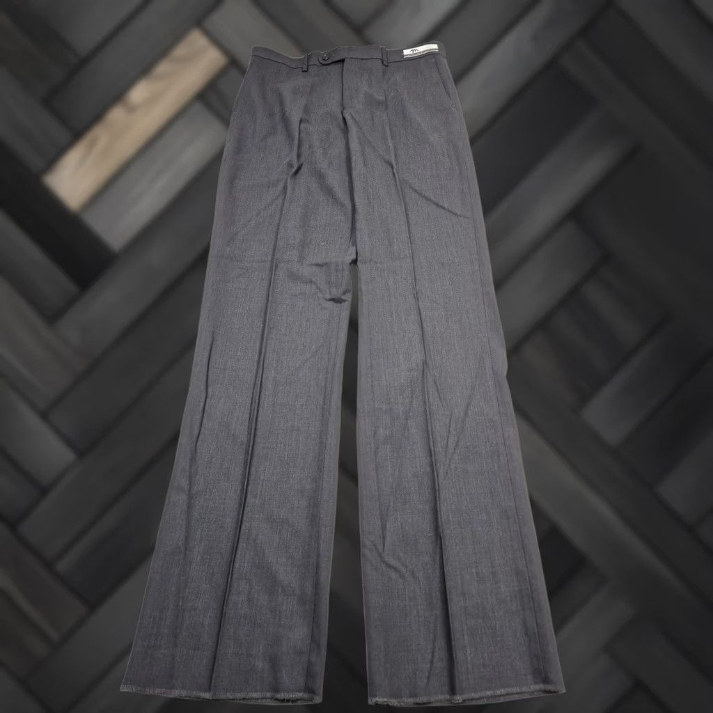 Vintage Montefino Mondo KELLY-A OP Dress Pants Mens 34x36 Gray Wool Super 120s Flat Front Unhemmed"} Size US 34 / EU 50 - 1 Thumbnail