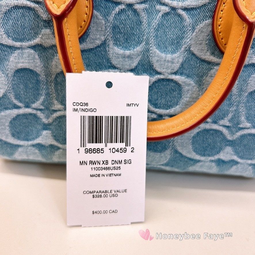 Coach Mini Rowan Crossbody Bag In Signature Denim CDQ36 Size ONE SIZE - 7 Thumbnail