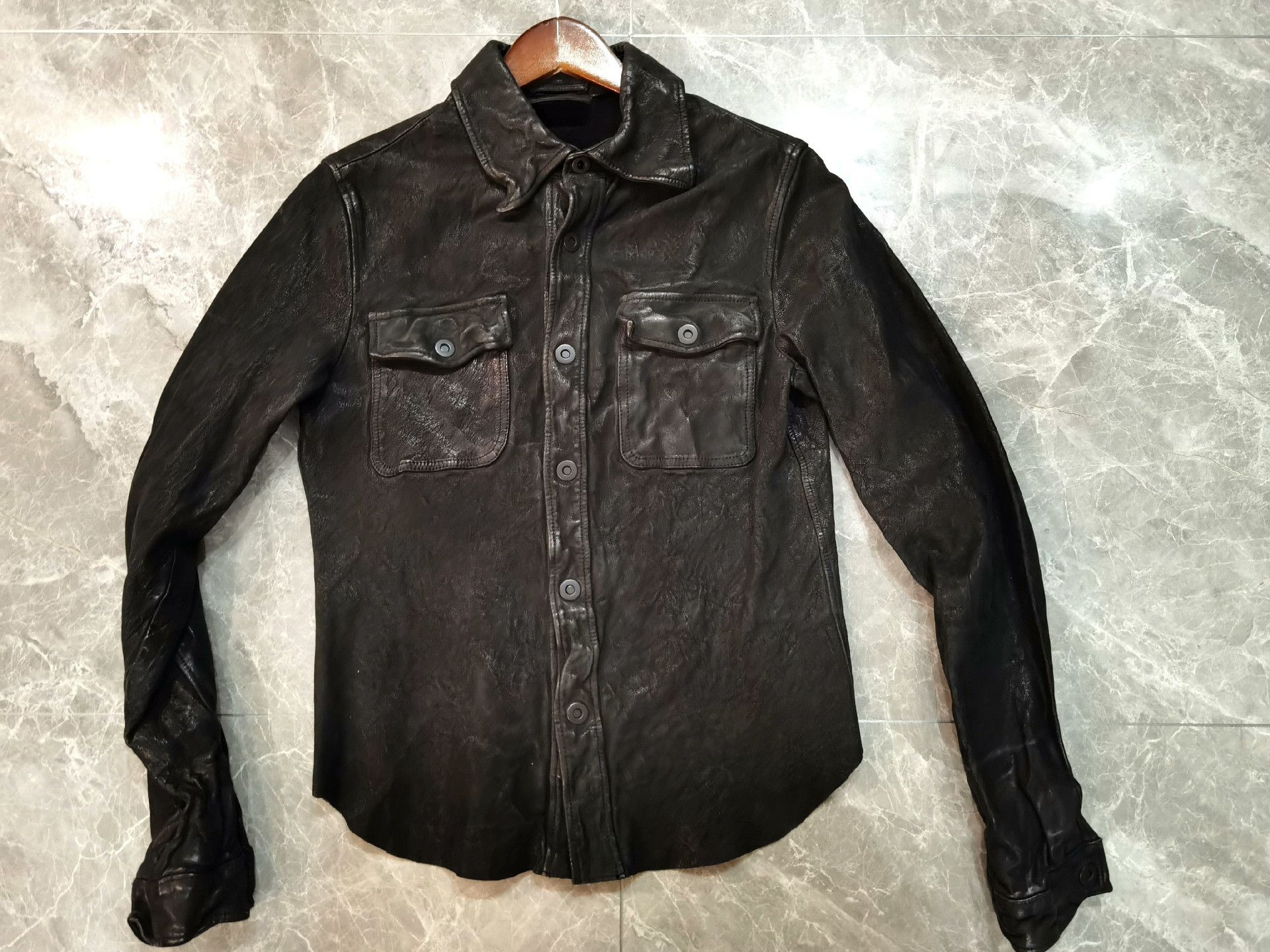 Santacroce Santacroce Washed Vintage Wild Cowhide Leather Jacket Size US M / EU 48-50 / 2 - 1 Thumbnail