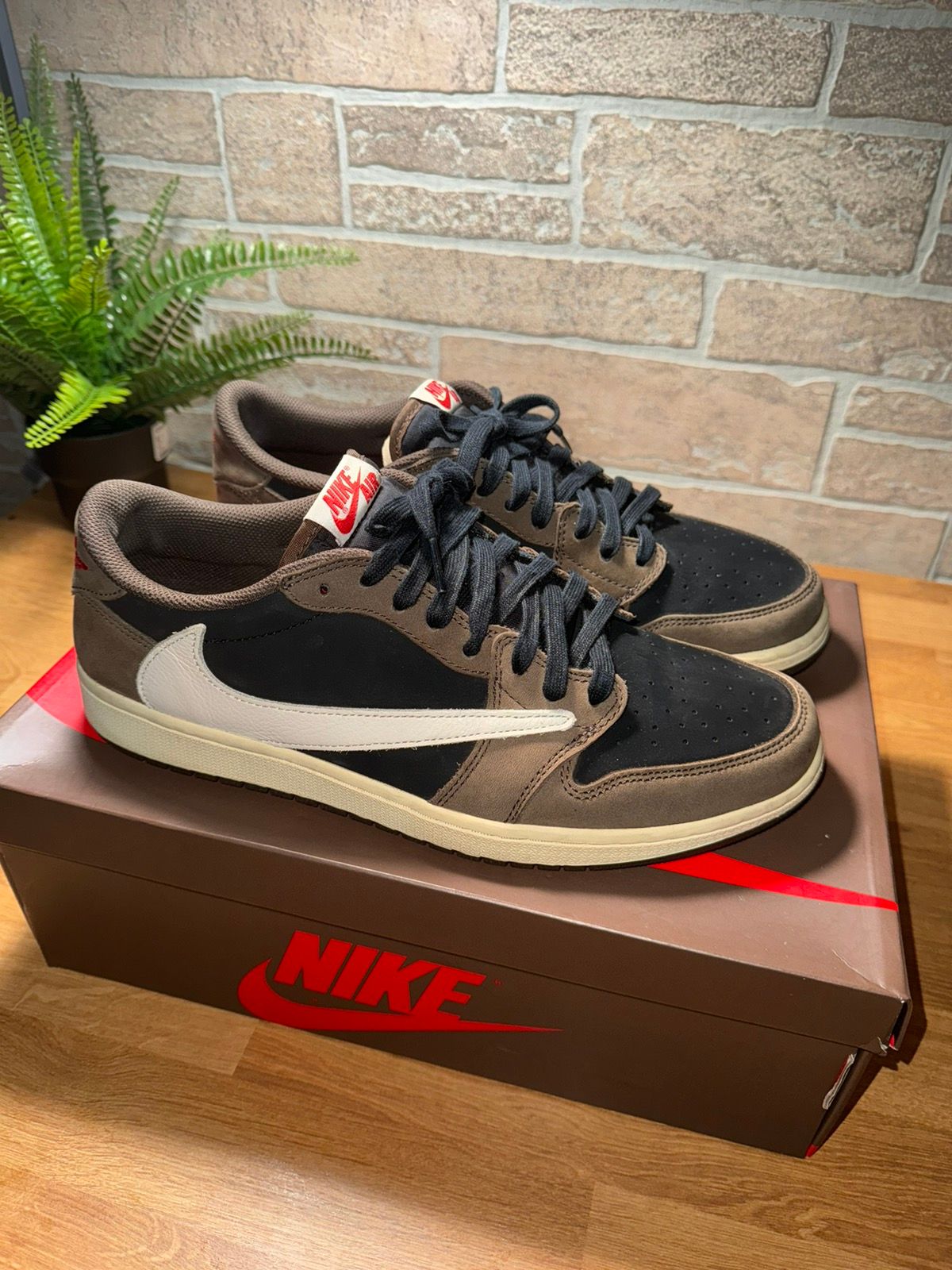 Pre-owned Nike X Travis Scott Jordan 1 Low “mocha” Shoes In Black