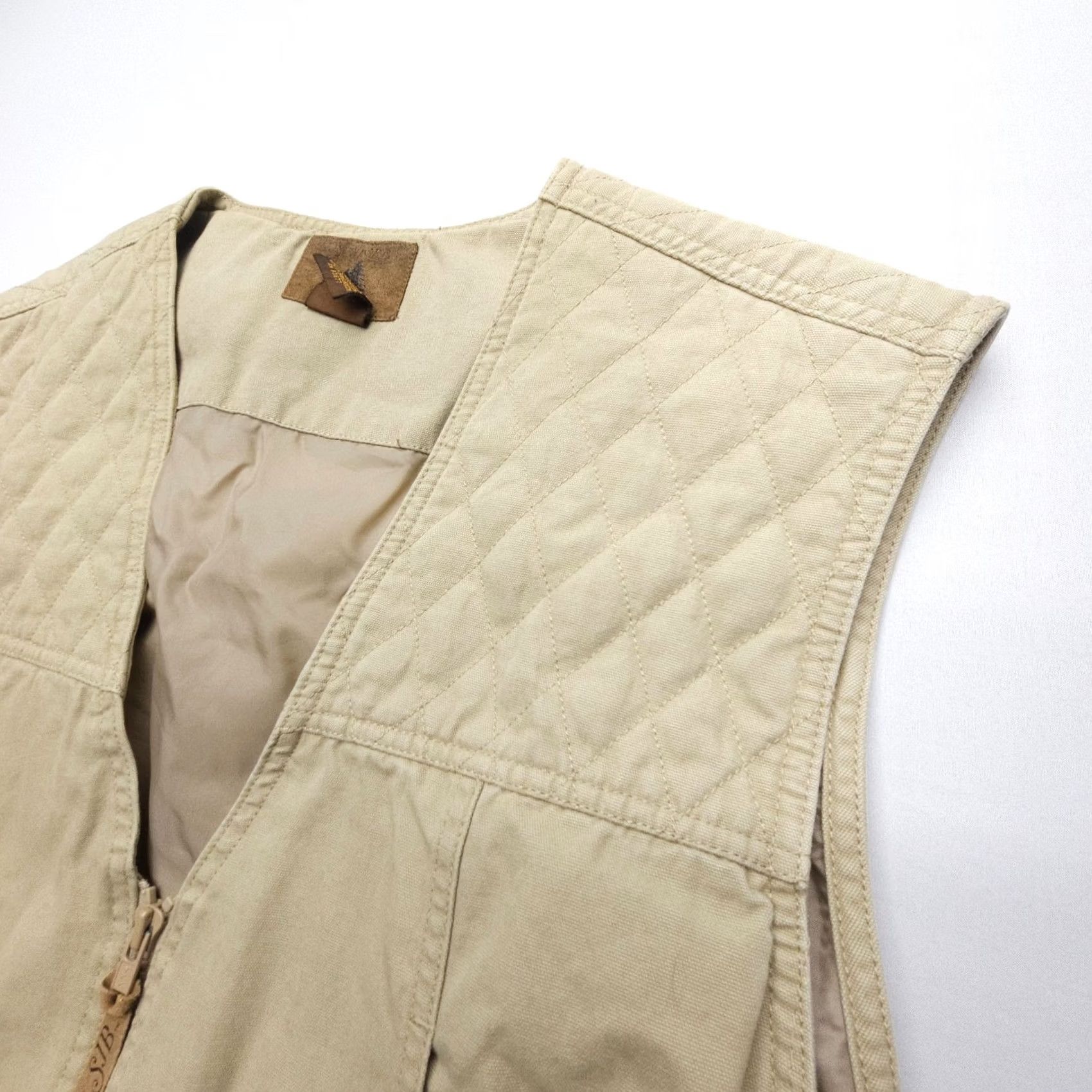 Vintage St. John's Bay Vest Mens XL Tall Tan Quilted Full Zip Lined Canvas Outdoor Outdoor Camping Hunting Fishing Adjustable Pocket Beige/Khaki Shirt Size US XL / EU 56 / 4 - 2 Thumbnail