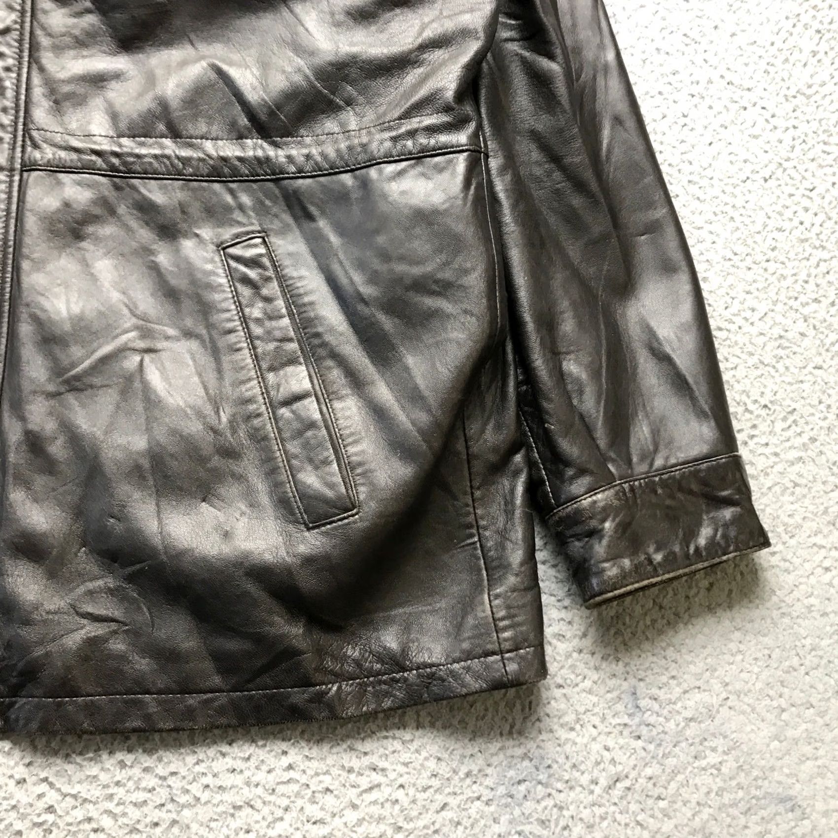 Vintage Jim & Mary Lou Thinsulate Ultra Insulation Quilted Leather Jacket Mens XL Black Size US XL / EU 56 / 4 - 6 Thumbnail