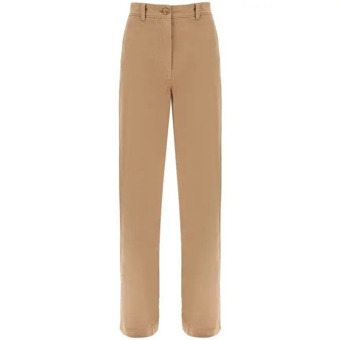 image of Burberry O1S22I1N0424 Straight Leg Pants In Beige, Women's (Size 26)