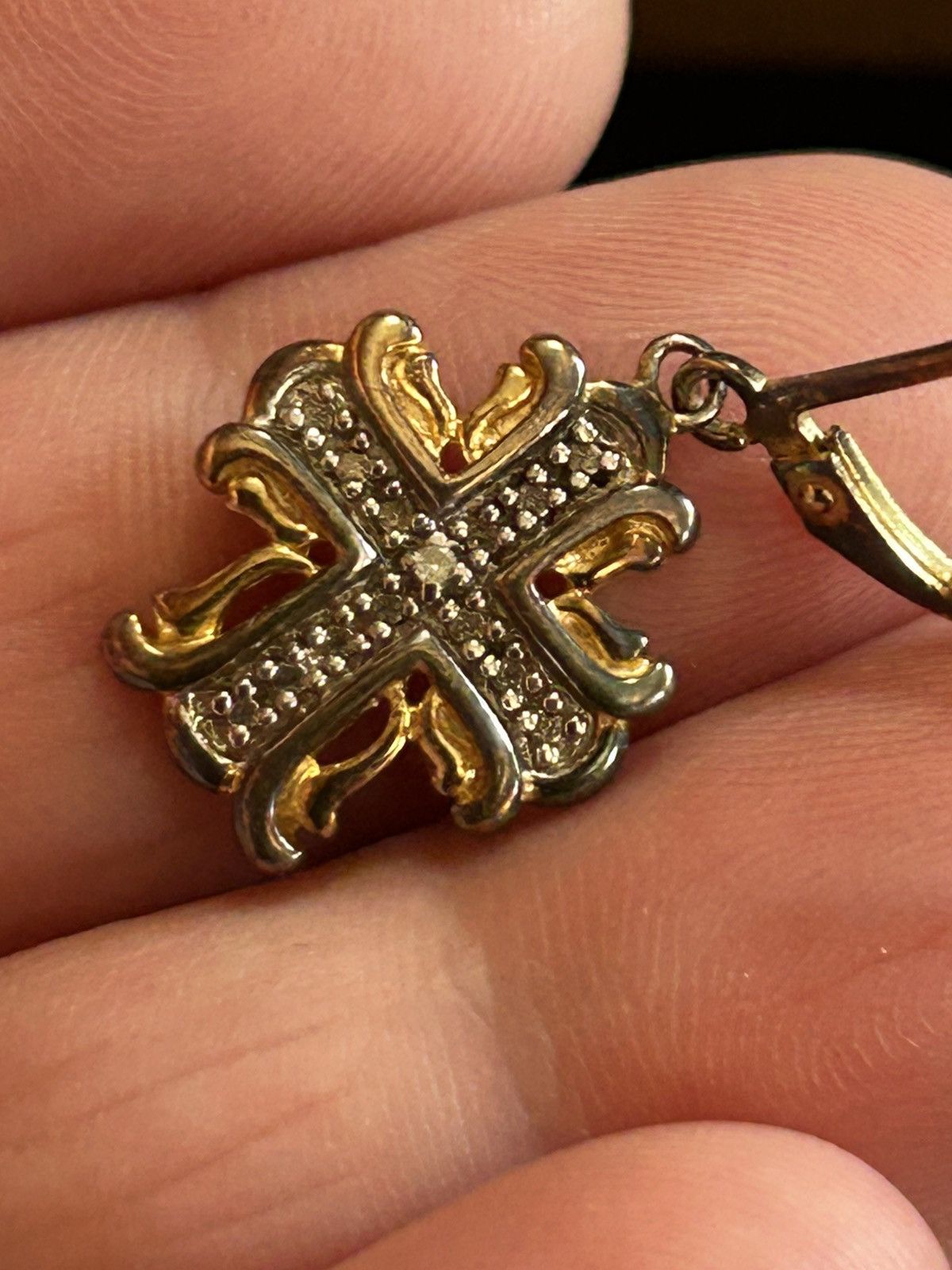 Vintage Vintage Ross Simons genuine diamond 925 cross earrings Size ONE SIZE - 13 Thumbnail