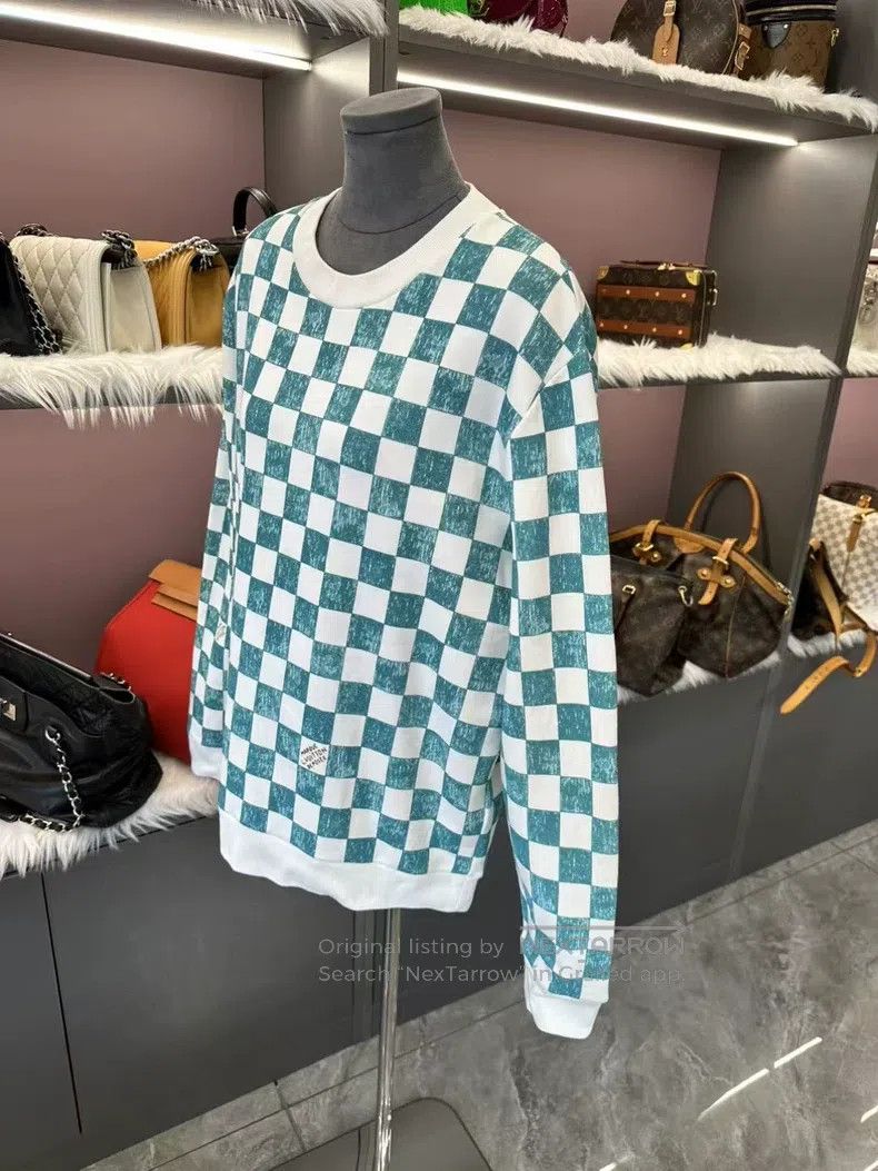 Louis Vuitton Louis Vuitton White and green checkerboard fleece sweatshi Size US L / EU 52-54 / 3 - 6 Thumbnail