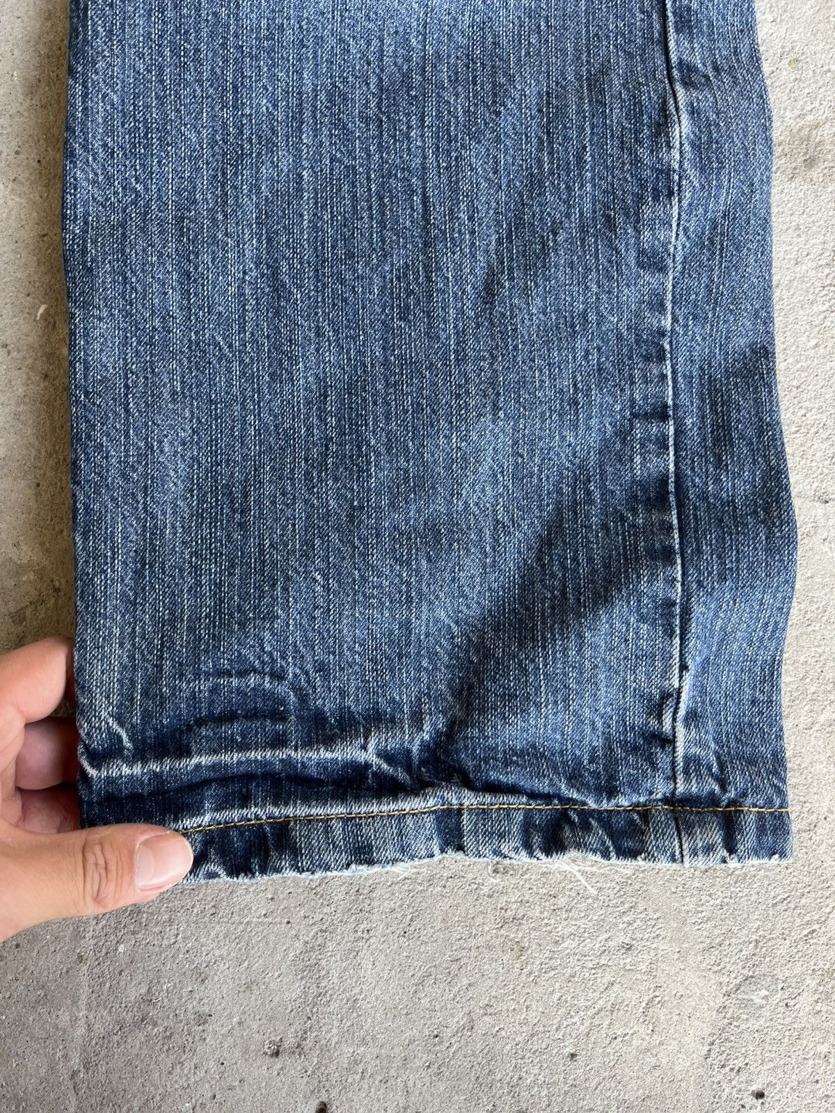If Six Was Nine × Japanese Brand × Le Grande Bleu (L.G.B.) Faded Thrashed Crash Denim Pants Jeans like Rick Owens Y2K Size US 33 - 16 Thumbnail