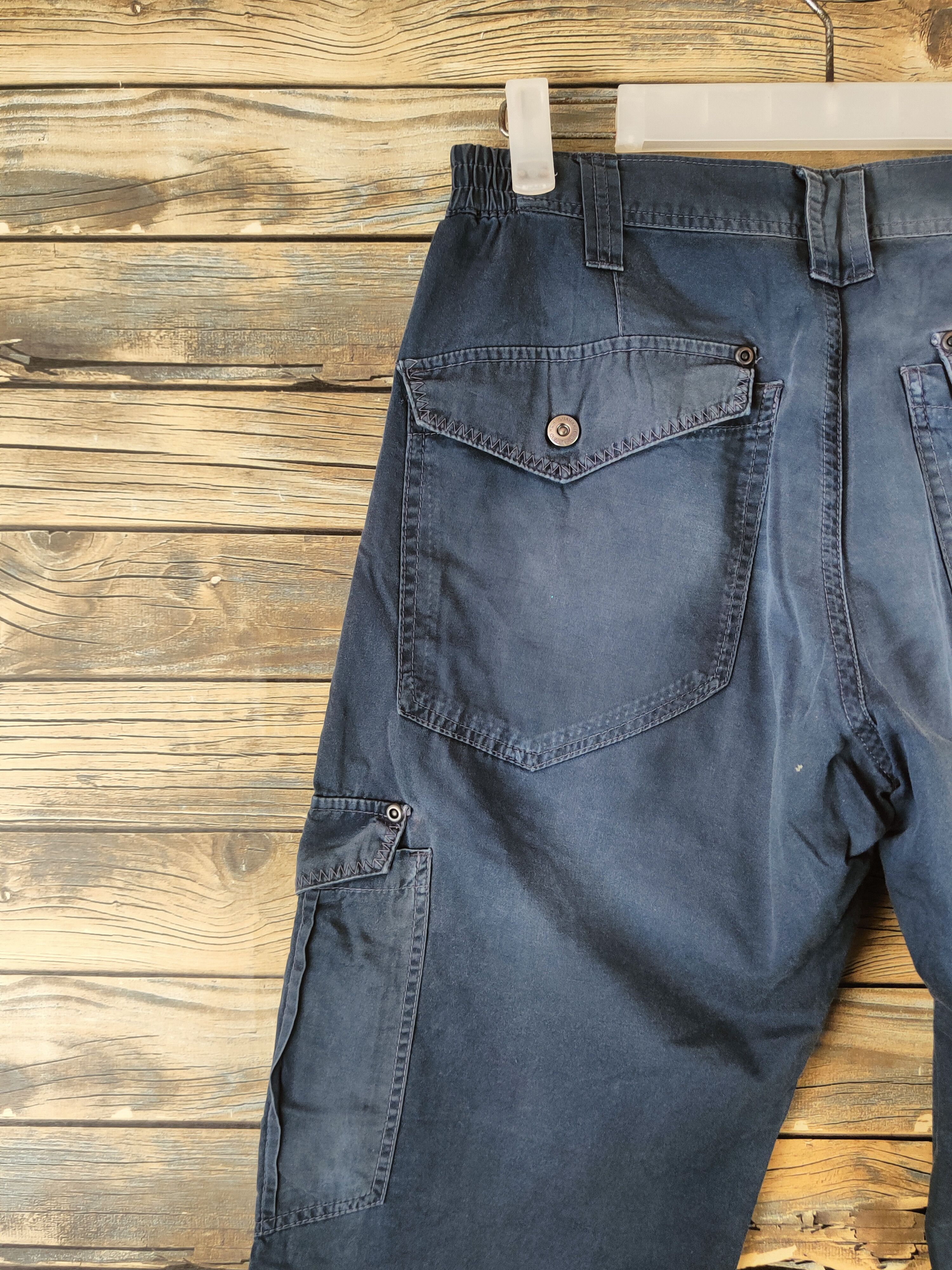 Japanese Brand DL GW Blue Multipocket utility Cargo Pants #46-293 Size US 28 / EU 44 - 9 Thumbnail
