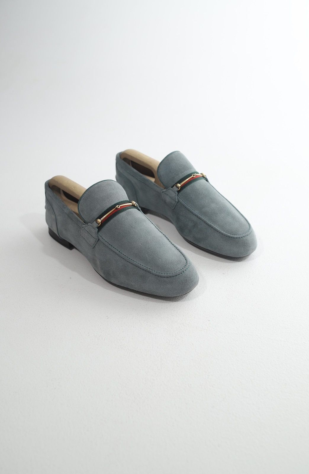 Gucci GUCCI Loafers Suede Slip Ons Shoes HORSEBIT Web Stripe Blue Size US 9.5 / EU 42-43 - 2 Thumbnail