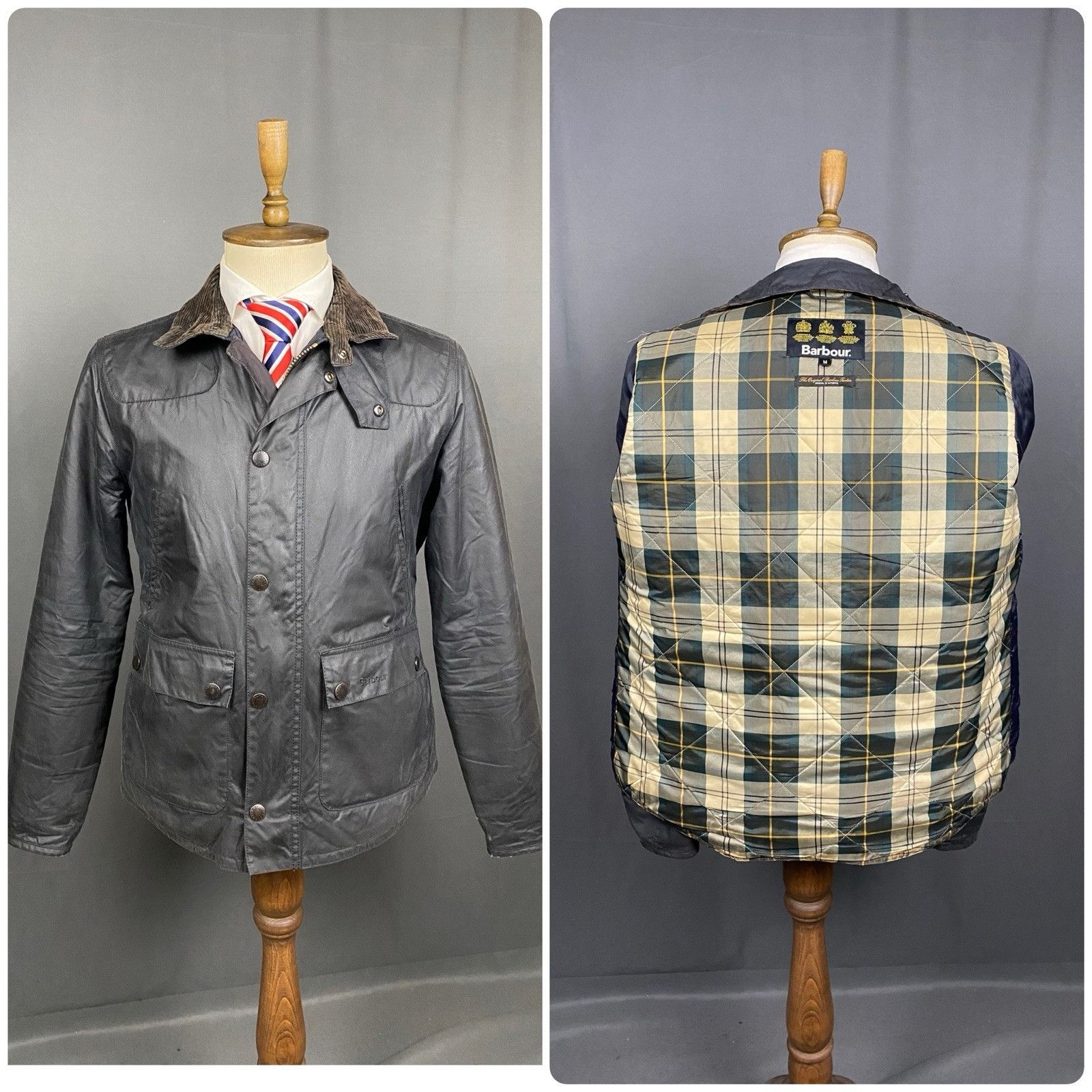 Barbour Barbour Reelin Men's Blue Multipocket Motorcycle Waxed Jacke Size US M / EU 48-50 / 2 - 1 Thumbnail