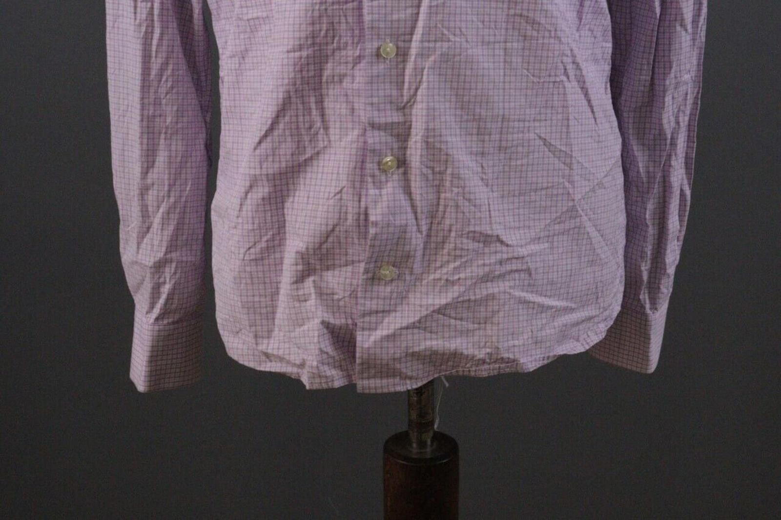 Eton Eton Slim Fit Pink Check Button Down Shirt Size 40 / 15.75 Size US L / EU 52-54 / 3 - 3 Thumbnail