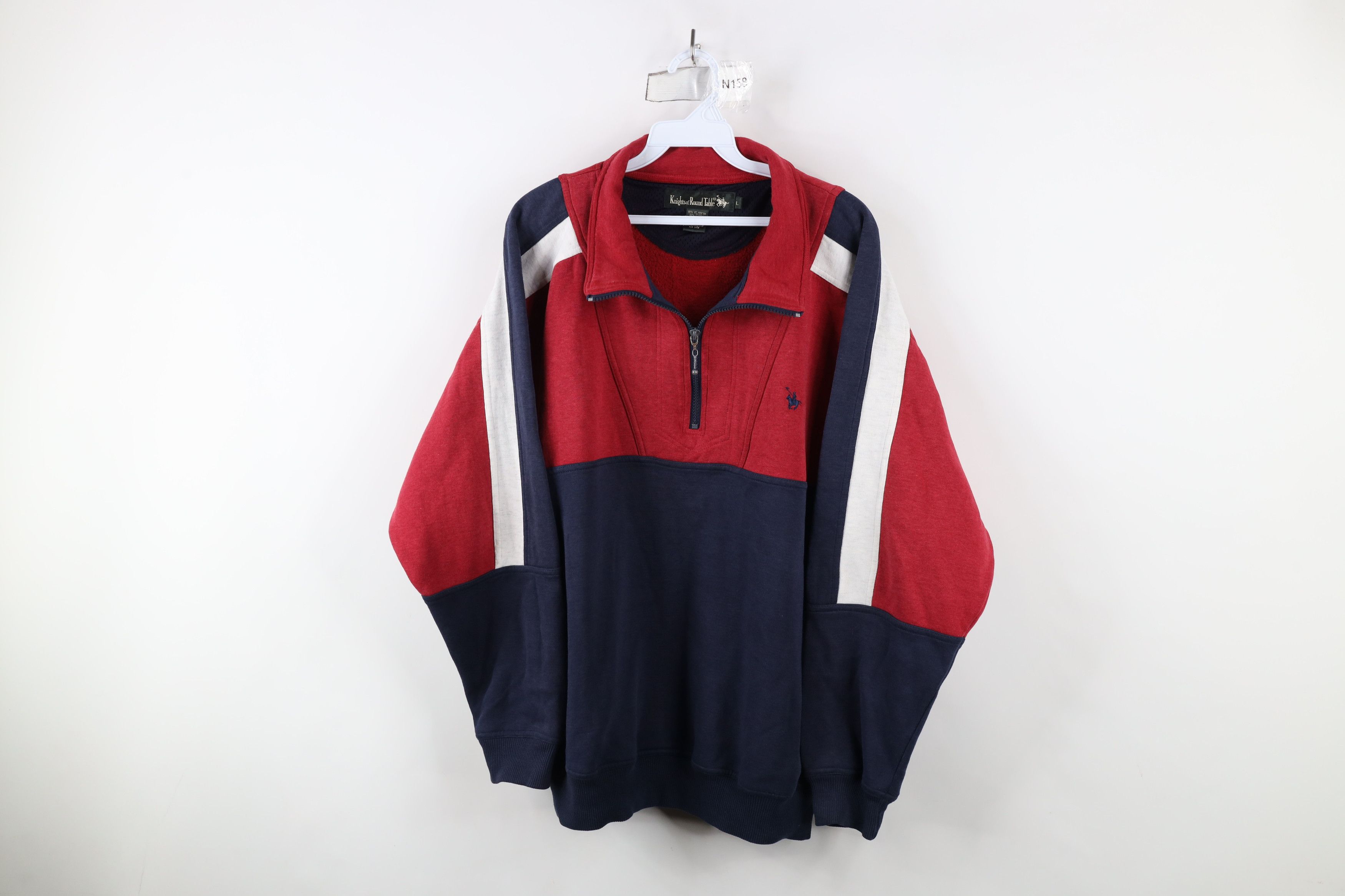 Vintage Vintage 90s Streetwear Block Half Zip Pullover Sweatshirt Size US L / EU 52-54 / 3 - 1 Thumbnail