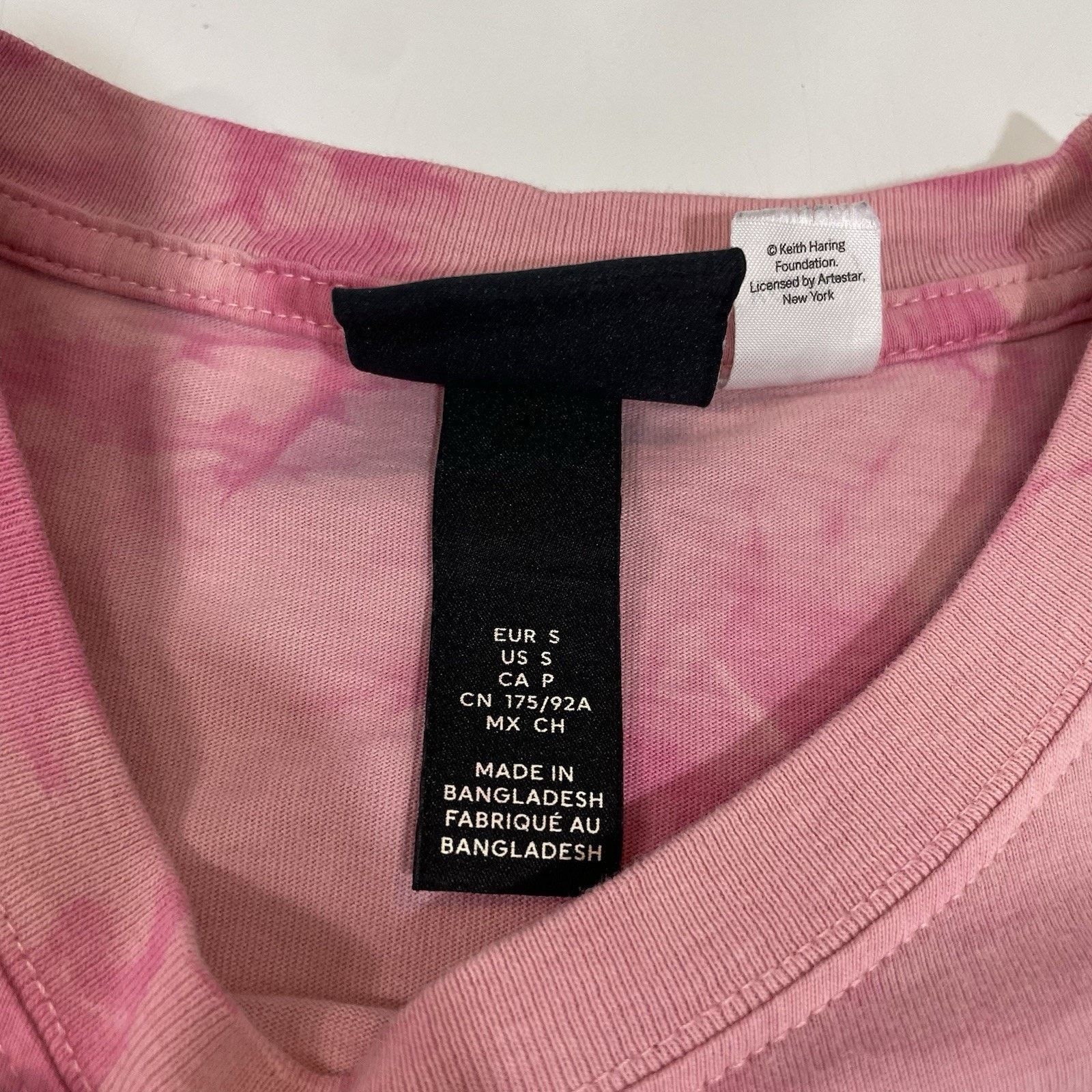 H&M Keith Haring Pink Tye-dye T Shirt Relaxed Fit Coupe Sz Small Size US S / EU 44-46 / 1 - 2 Thumbnail