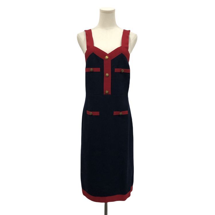 Gucci Gucci Navy Contrast Trim Dress Size 42 Size M / US 6-8 / IT 42-44 - 1 Thumbnail