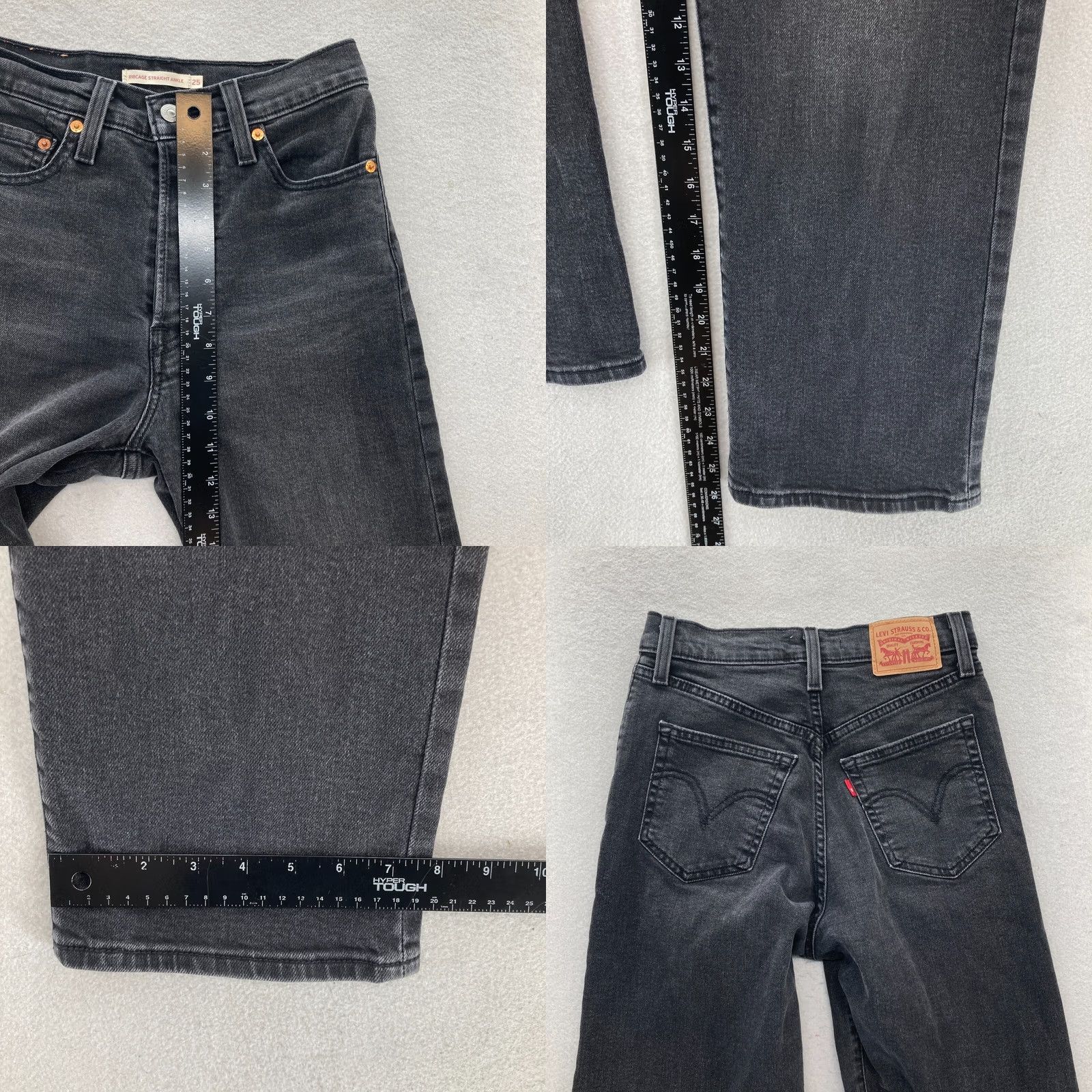 Levi's Levi's Ribcage Straight Ankle Jeans Women's 25 Black Button Fly High Rise Y2K 90s Retro Jeans Regular Size Type: Regular Size 42" / US 20 - 8 Thumbnail