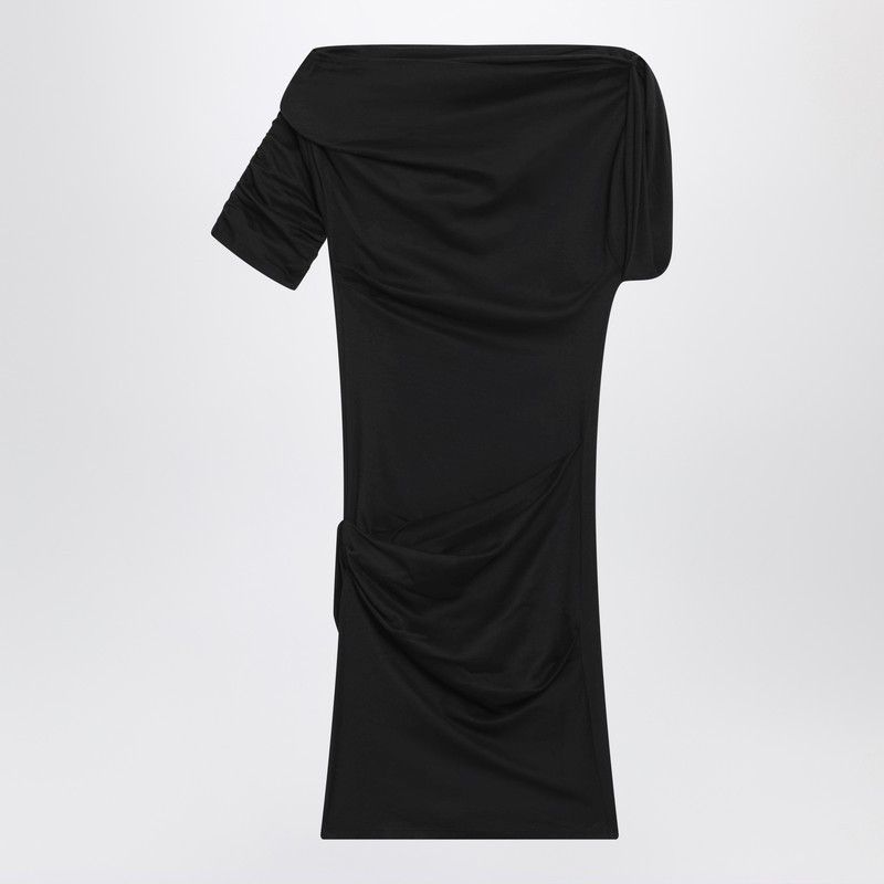 Jacquemus Jacquemus Black Drapeado Mini Dress Size ONE SIZE - 1 Thumbnail