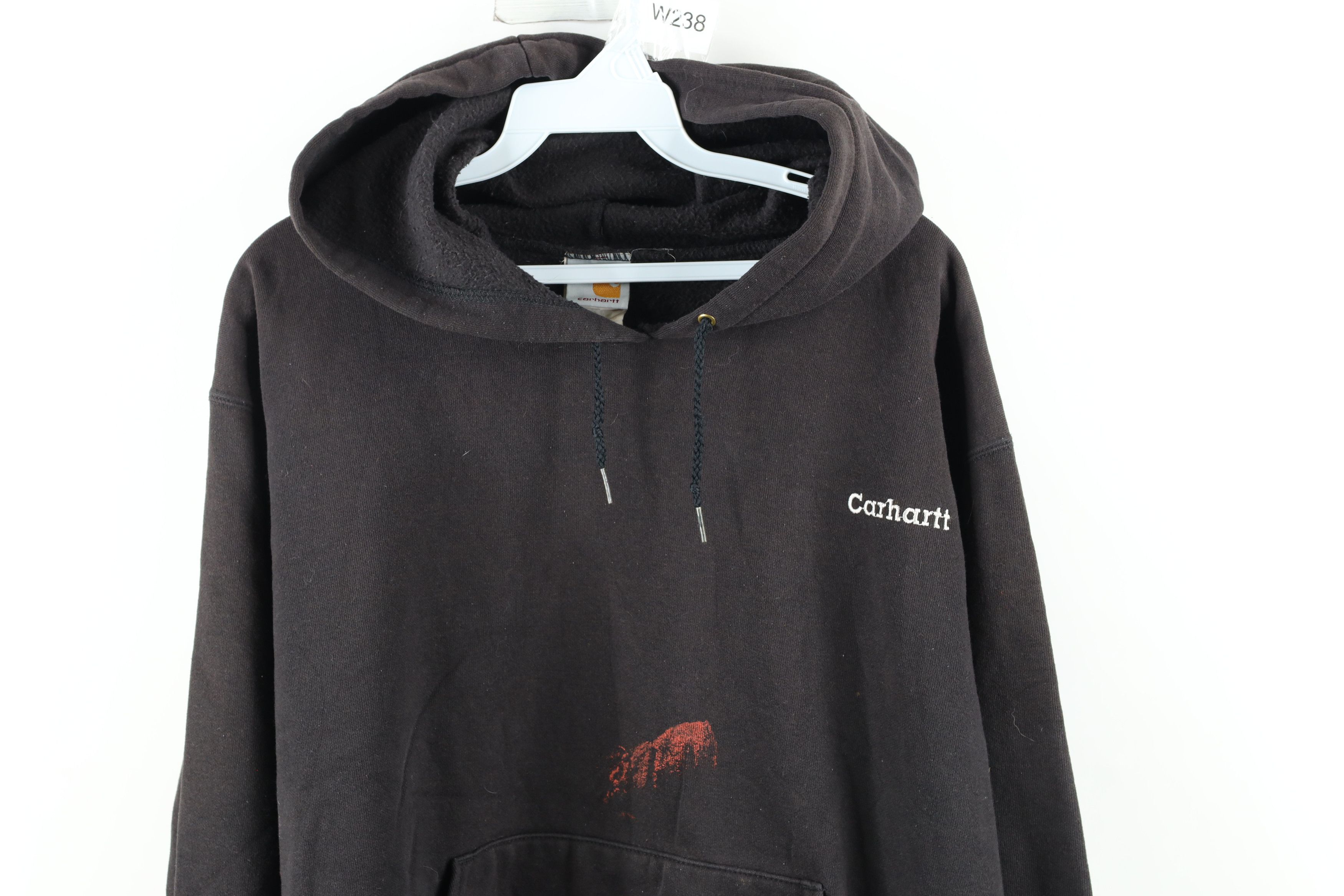 Carhartt Vintage Carhartt Spell Out Hoodie Sweatshirt Black Size US L / EU 52-54 / 3 - 2 Thumbnail