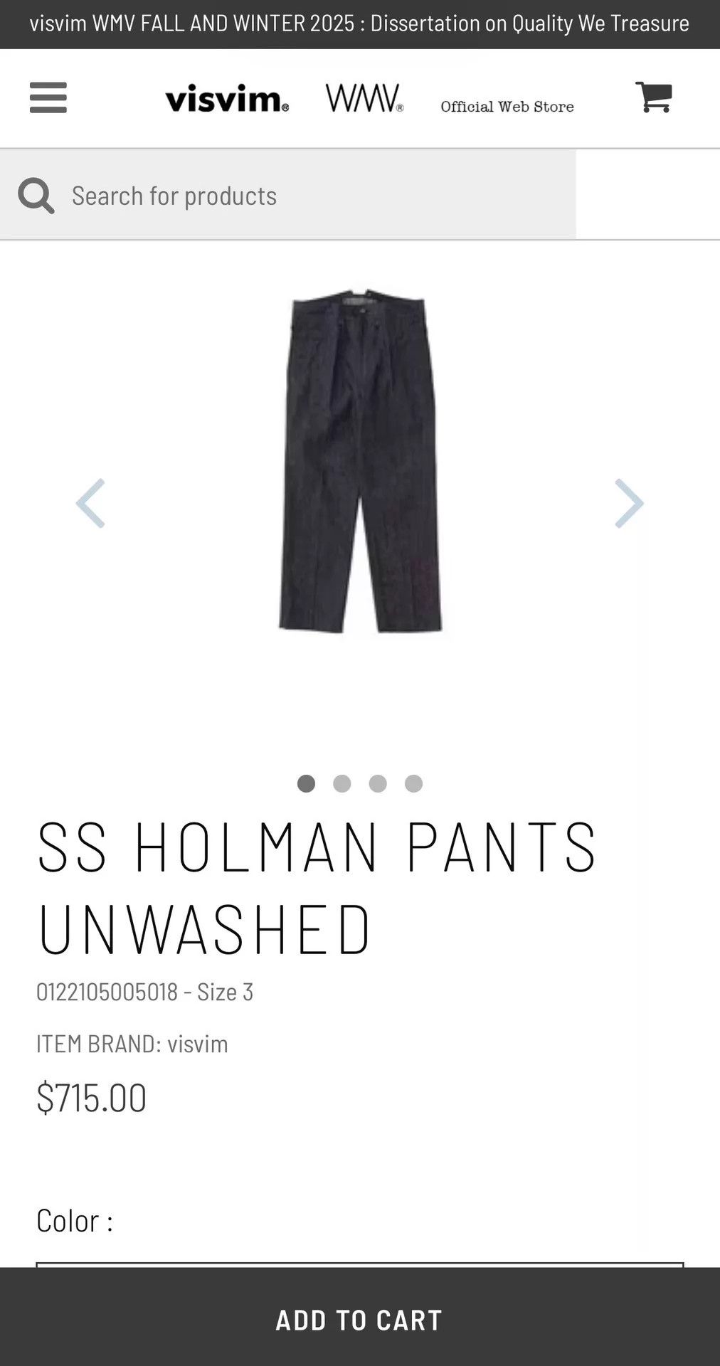 Visvim VISVIM ss HOLMAN UNWASHED SAILOR JEANS NEW W/ TAGS Size US 33 - 8 Thumbnail