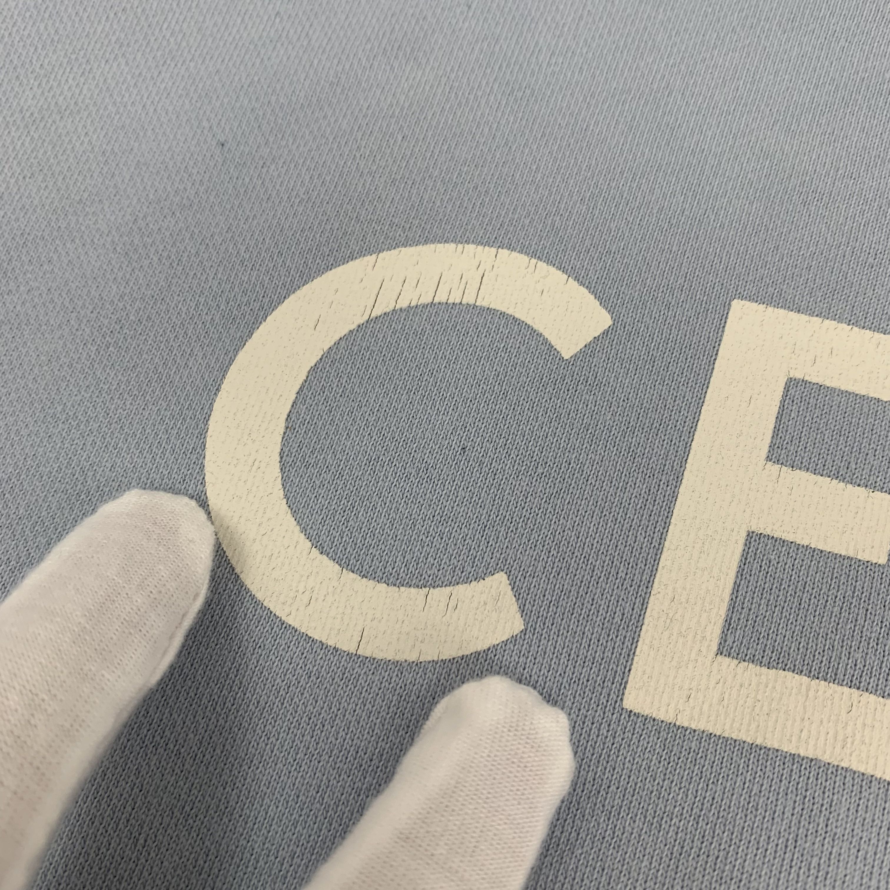 Celine Celine Logo Hoodie Light Blue (L) Size L / US 10 / IT 46 - 4 Thumbnail