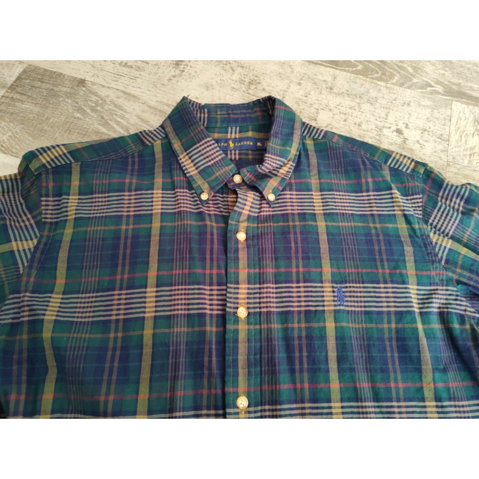 Polo Ralph Lauren VINTAGE Polo Ralph Lauren Shirt Men XL Button-Down Plaid Tartan Long Sleeve Casual Formal Summer Fall Winter Size US XL / EU 56 / 4 - 4 Thumbnail