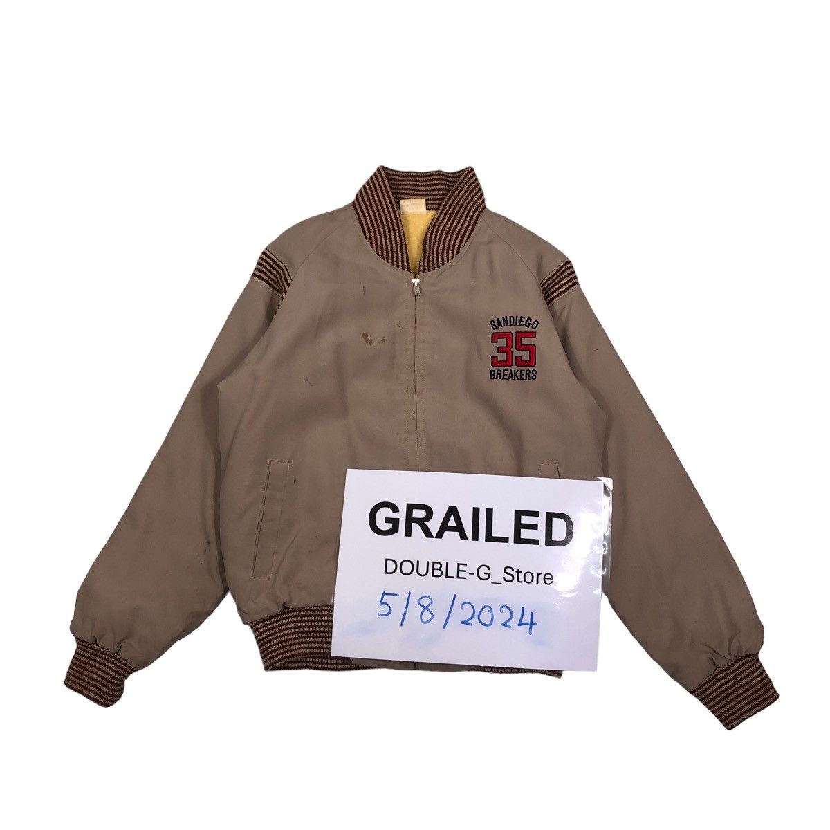 Japanese Brand 📌VINTAGE BOMBER JACKET SANDIEGO 35 BREAKERS BIG LOGO Size US S / EU 44-46 / 1 - 2 Thumbnail