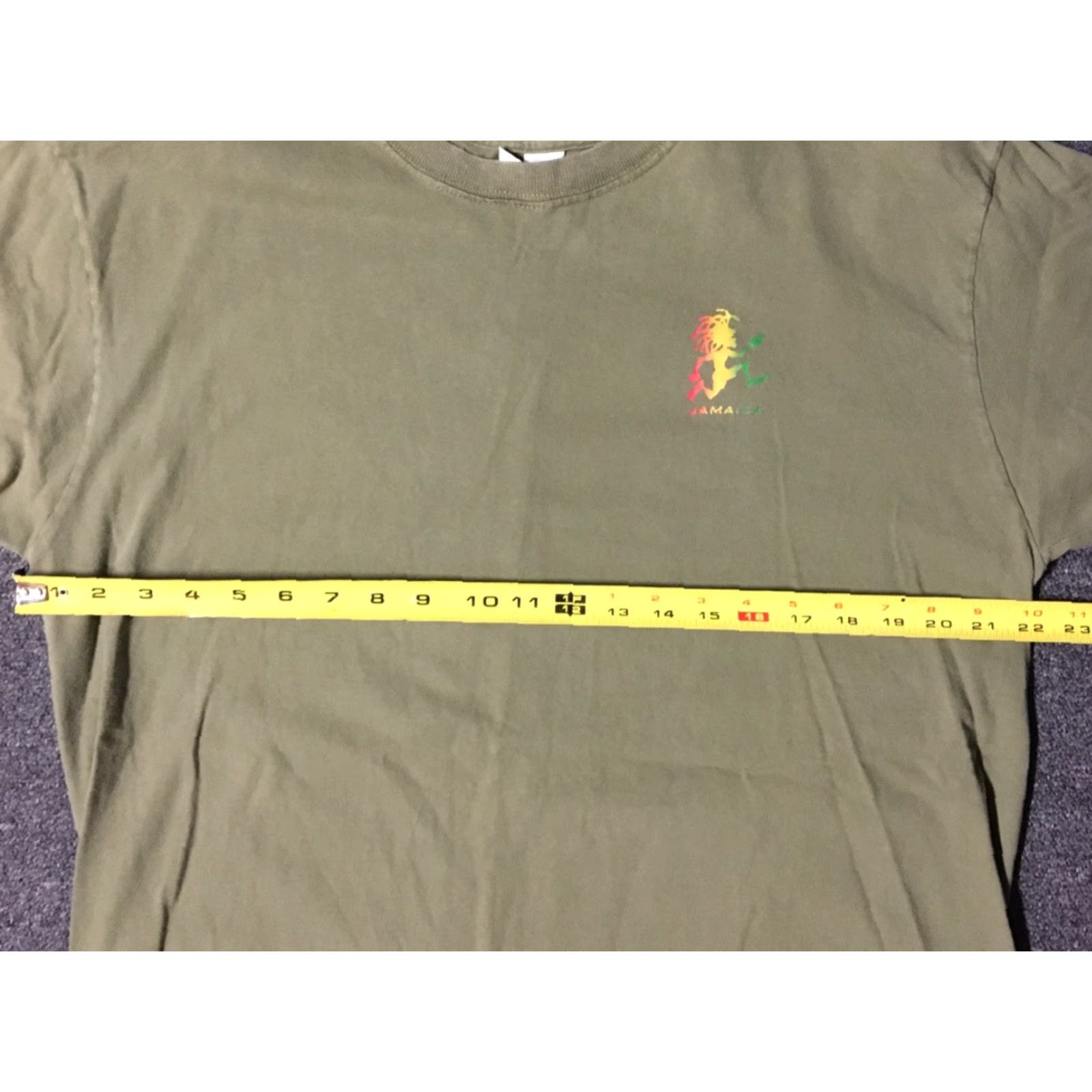 Vintage Vtg 90s Jamaica Rasta Man Shirt L Rastafari Island Vacation Reggae Jah Tourist T-Shirt Mens Green Size US L / EU 52-54 / 3 - 7 Thumbnail