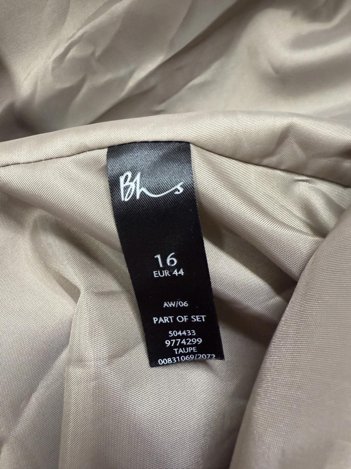 Other BHS Taupe Wool Blend Coat Size UK 16 EUR 44 Size XL / US 12-14 / IT 48-50 - 3 Thumbnail