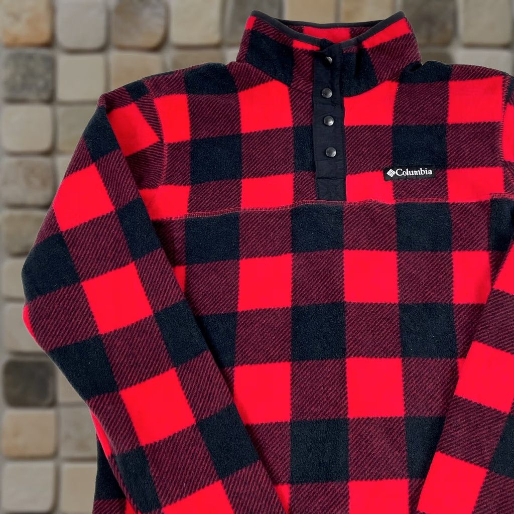 Vintage Columbia Jacket Mens M Red Men Fleece Snap Pullover Hiking Ski Buffalo Plaid Size US M / EU 48-50 / 2 - 1 Thumbnail