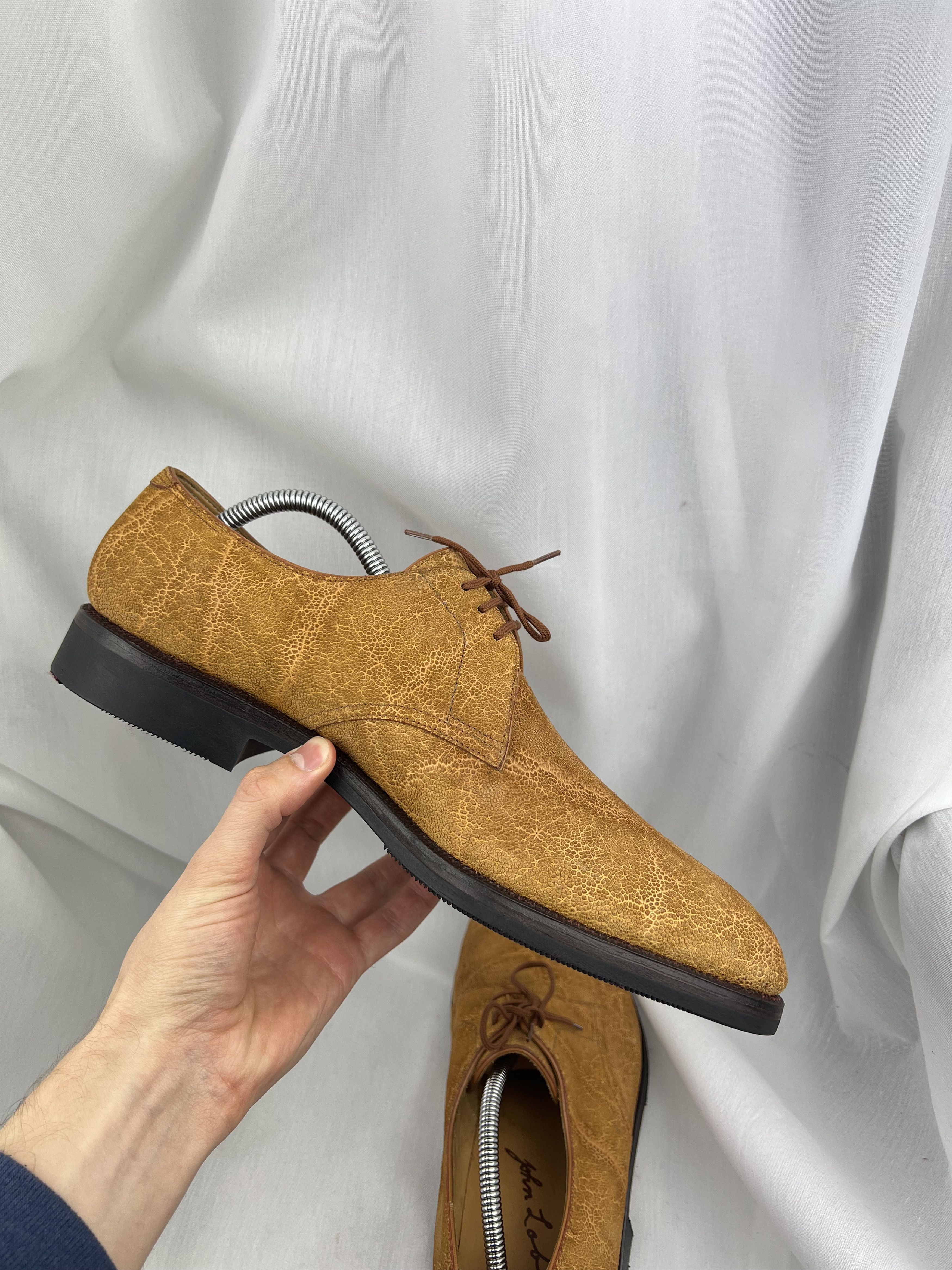 John Lobb Amazing Textured Exotic Leather Derby Dress Shoes Size US 12 / EU 45 - 7 Thumbnail