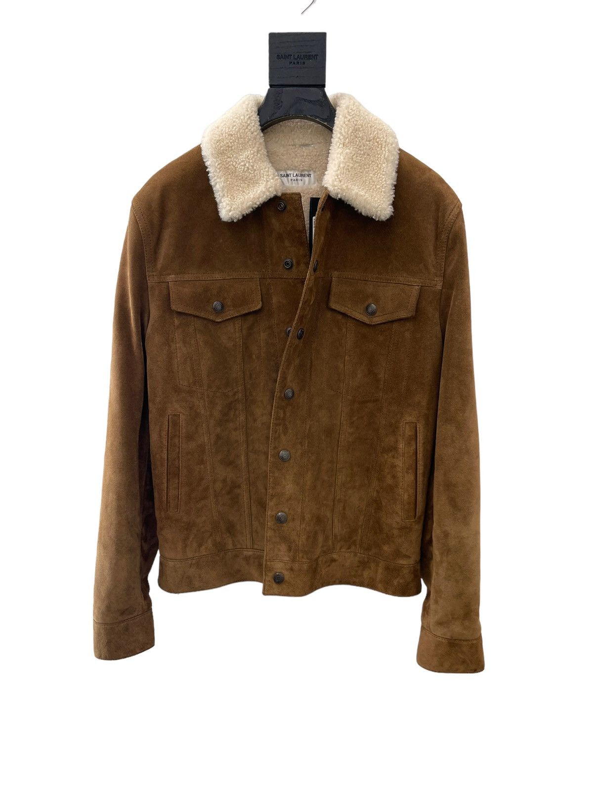 Saint Laurent Short Jacket In Suede and Shearling